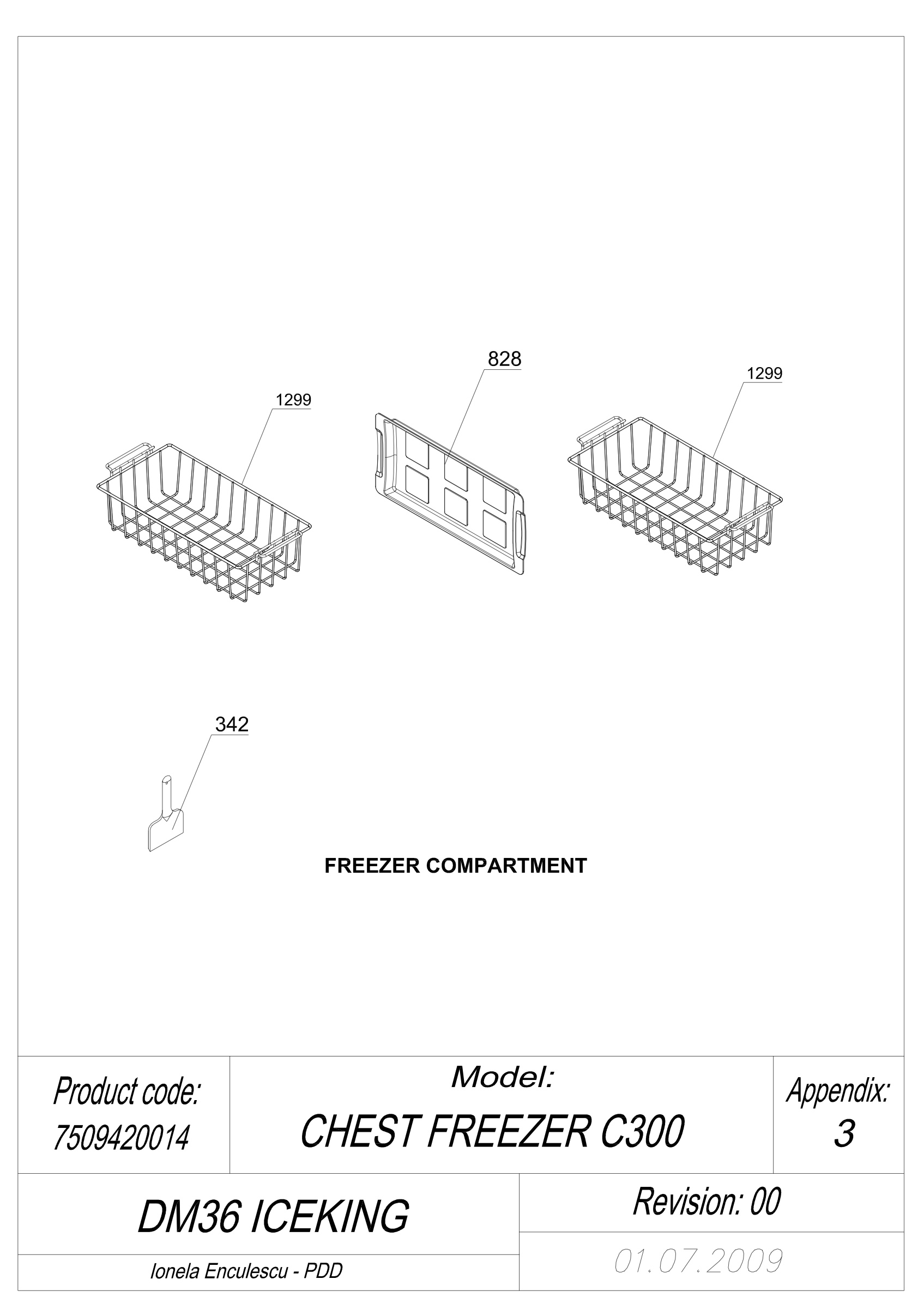 EXPLODED VIEW BASKET DM36 ICEKING