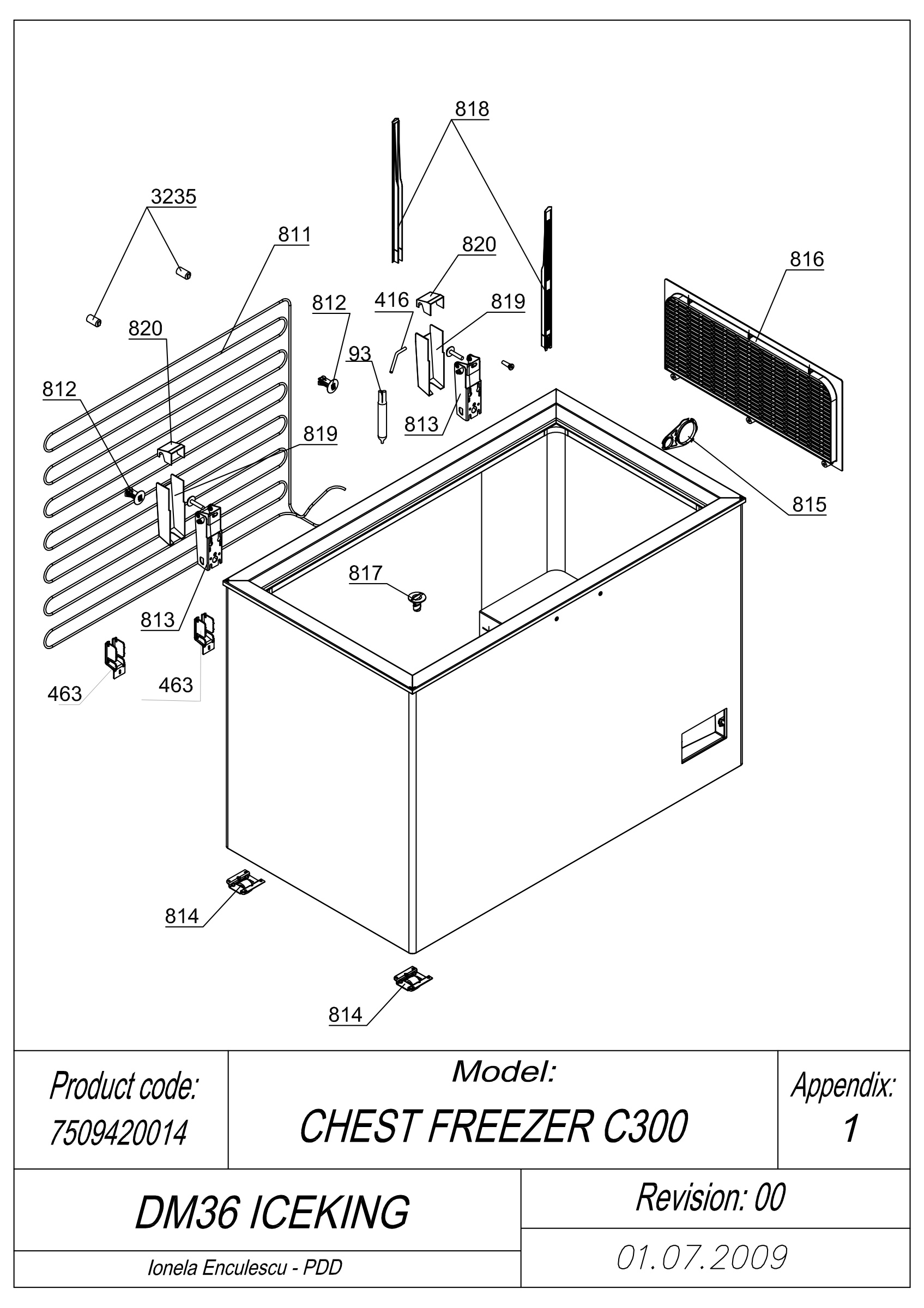 EXPLODED VIEW CABINET DM36 ICEKING