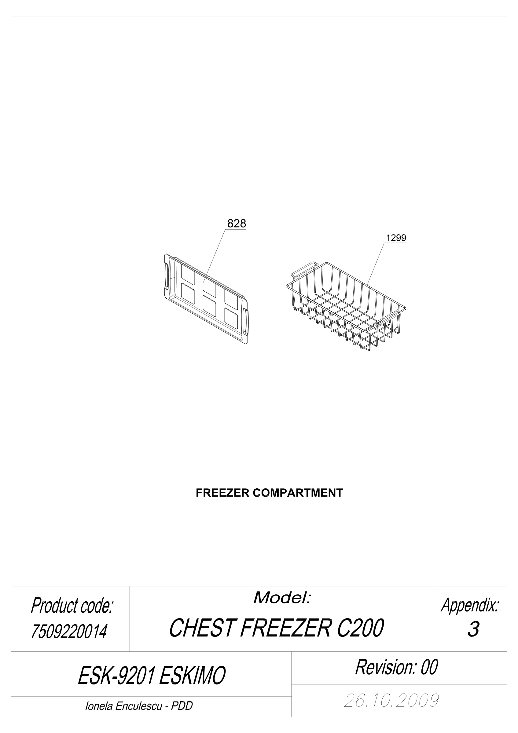 EXPLODED VIEW BASKET ESK 9201 ESKIMO