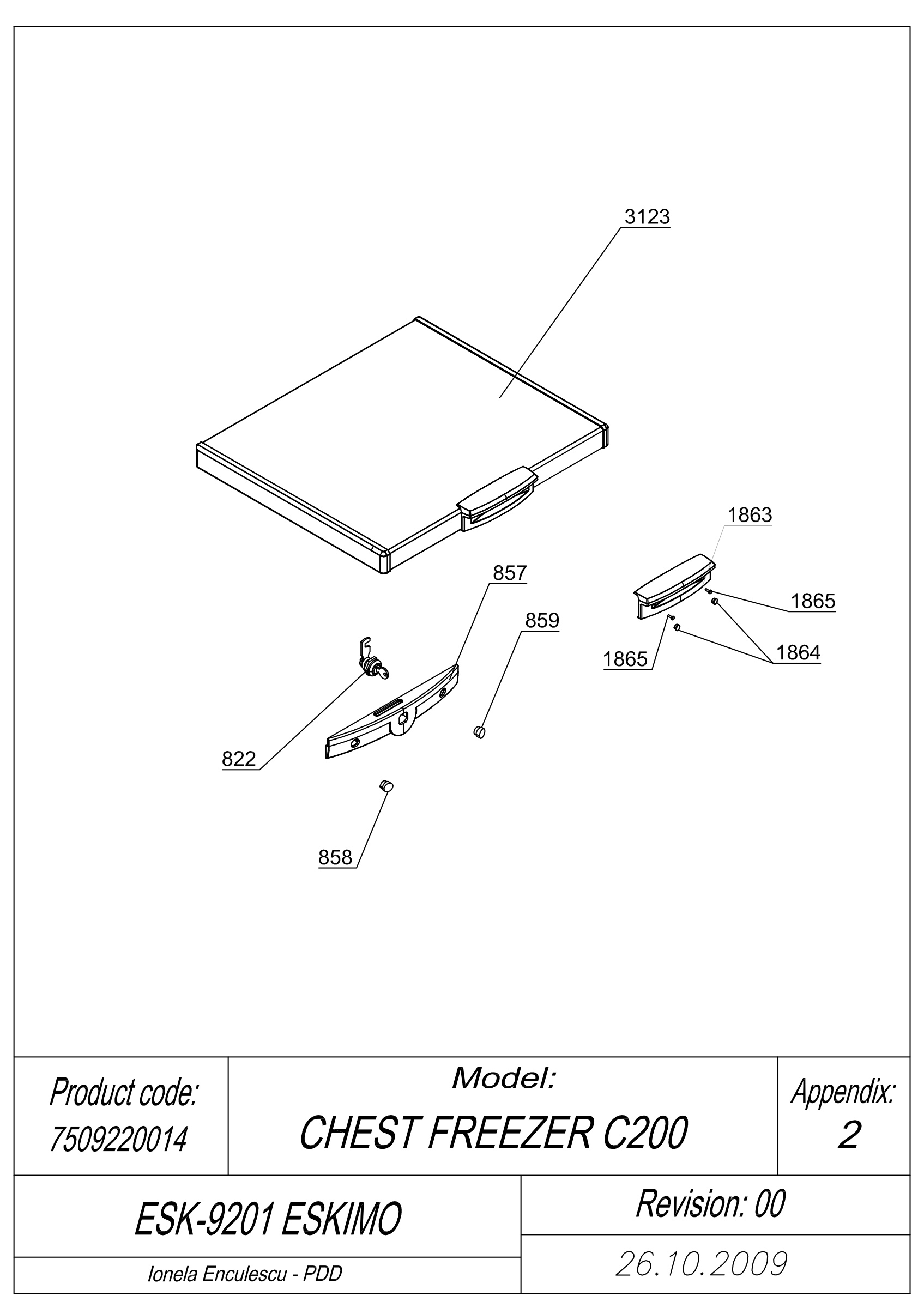 EXPLODED VIEW DOOR ESK 9201 ESKIMO