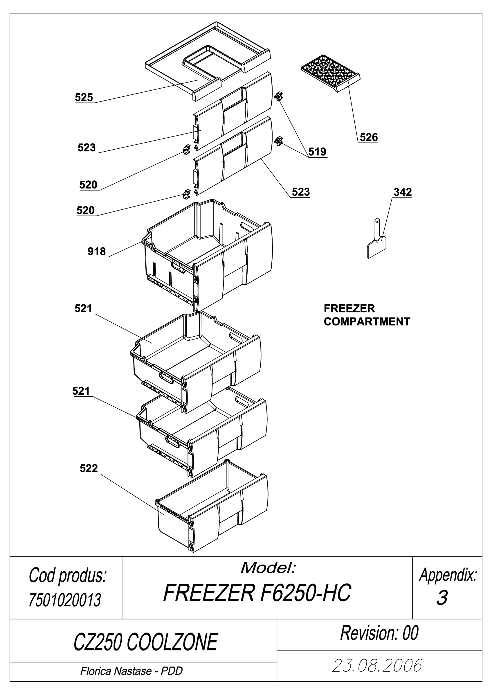 EXPLODED VIEW DRAWERS CZ 250 COOLZONE