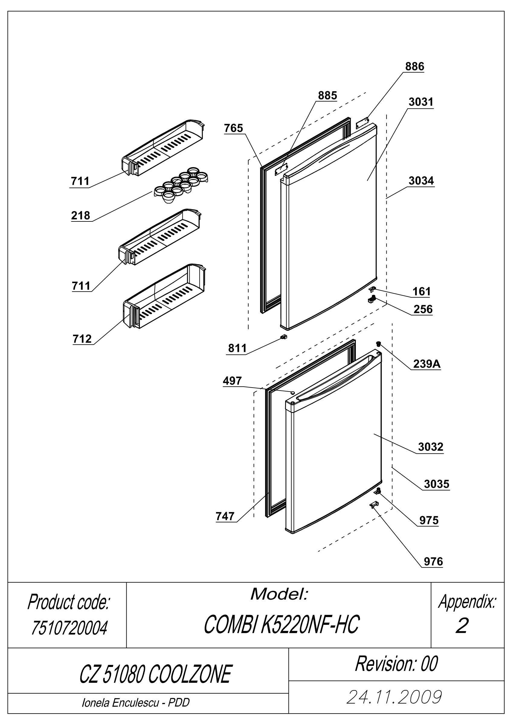 EXPLODED VIEW DOORS CZ 51080 COOLZONE