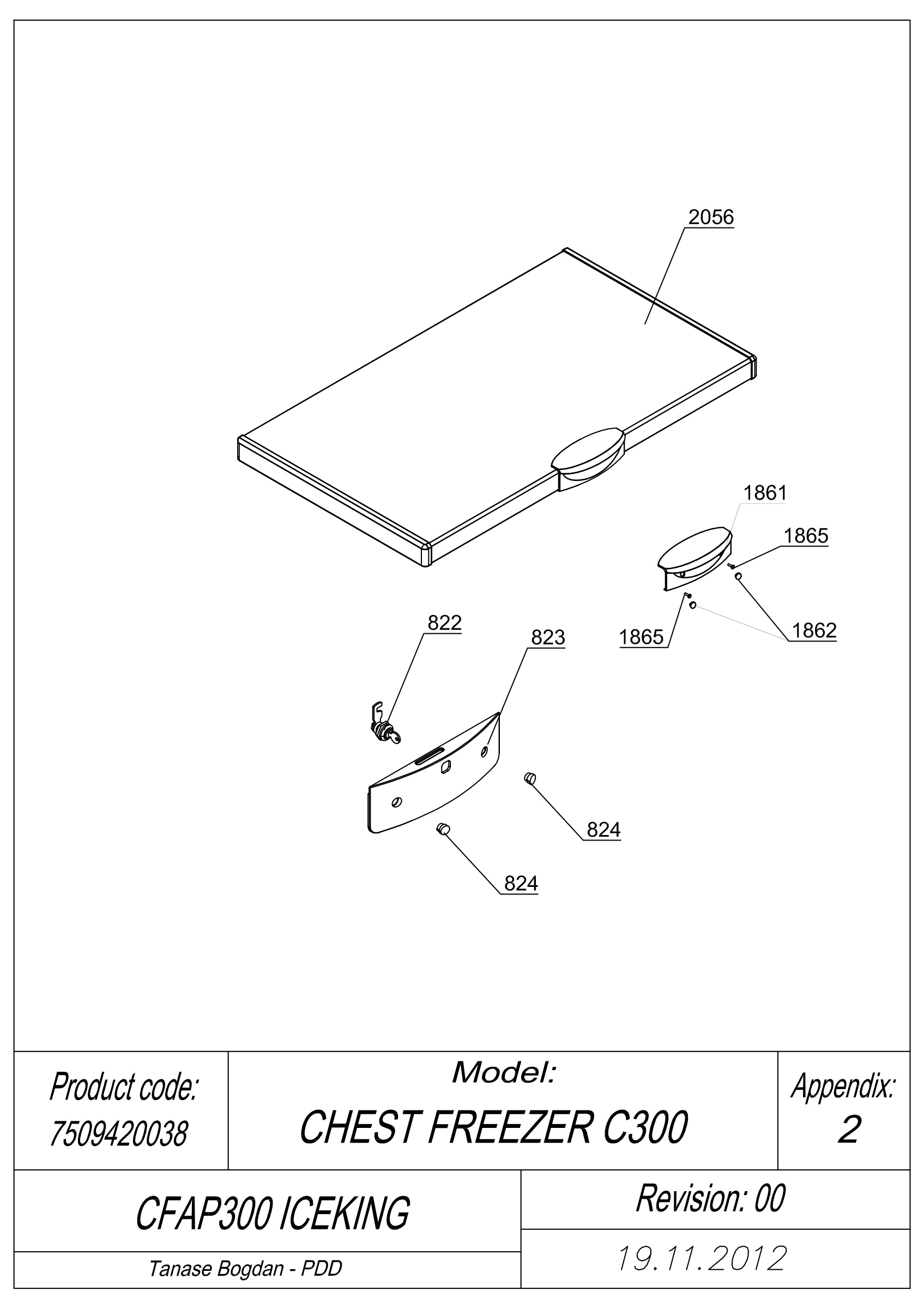 EXPLODED VIEW DOOR CFAP300 ICEKING _ UK