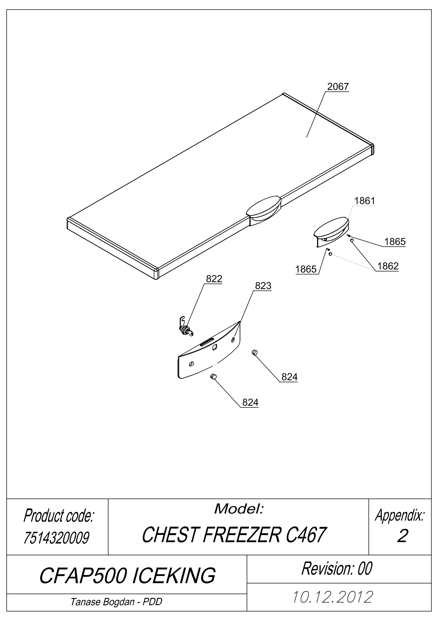 EXPLODED VIEW DOOR CFAP500 ICEKING_ UK