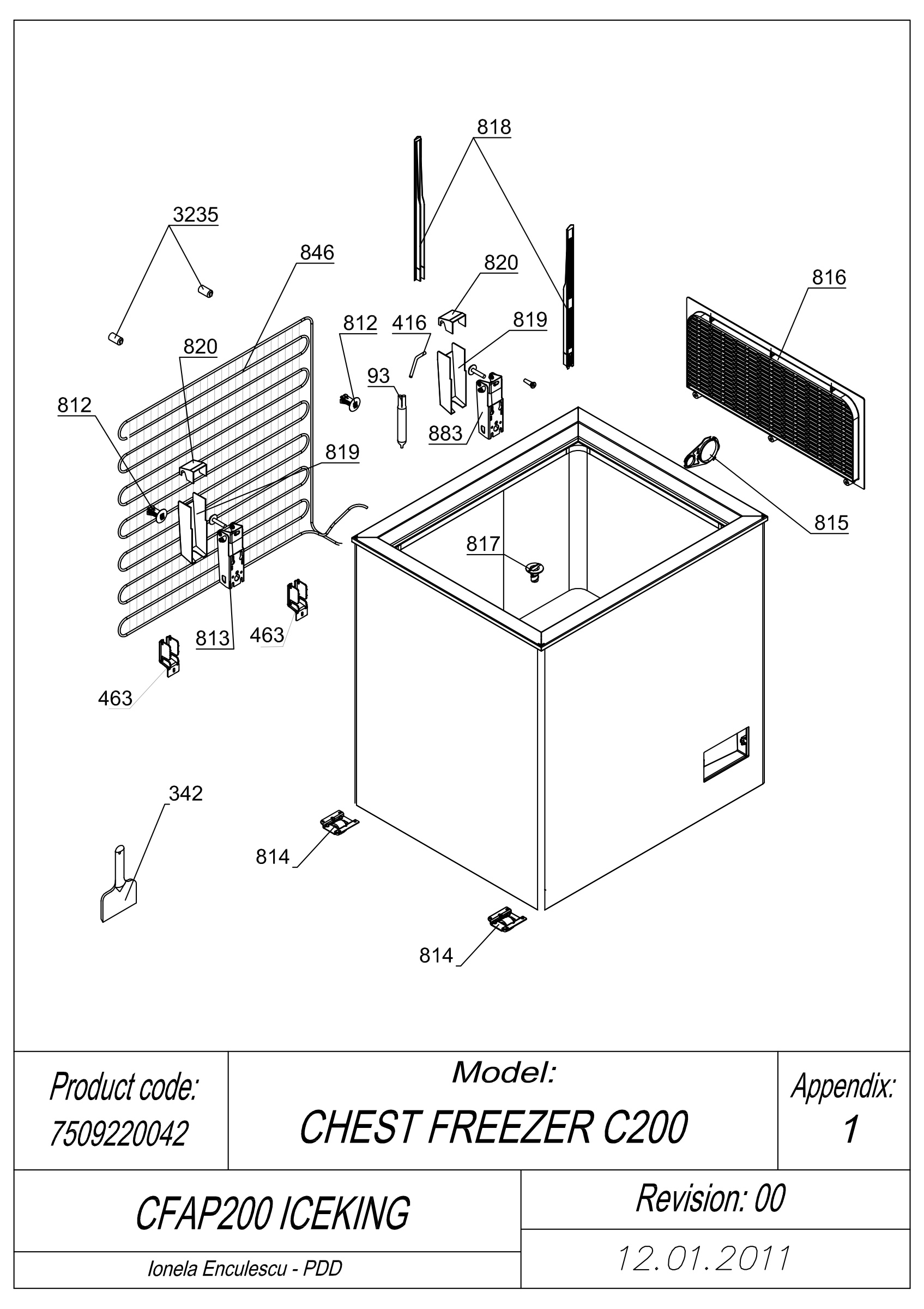 EXPLODED VIEW CABINET CFAP200 ICEKING _UK
