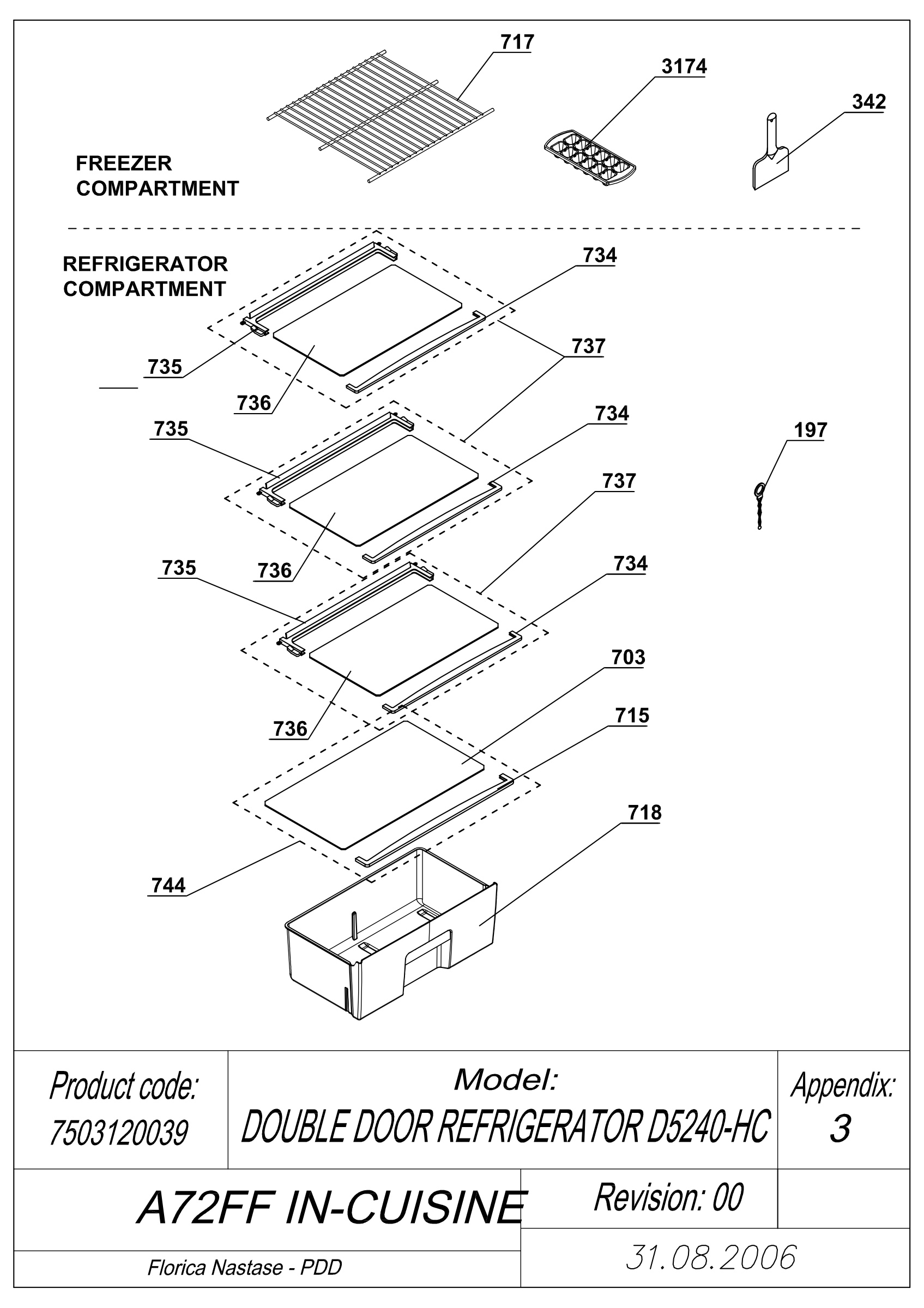 EXPLODED VIEW SHELFS IN-CUISINE A72FF