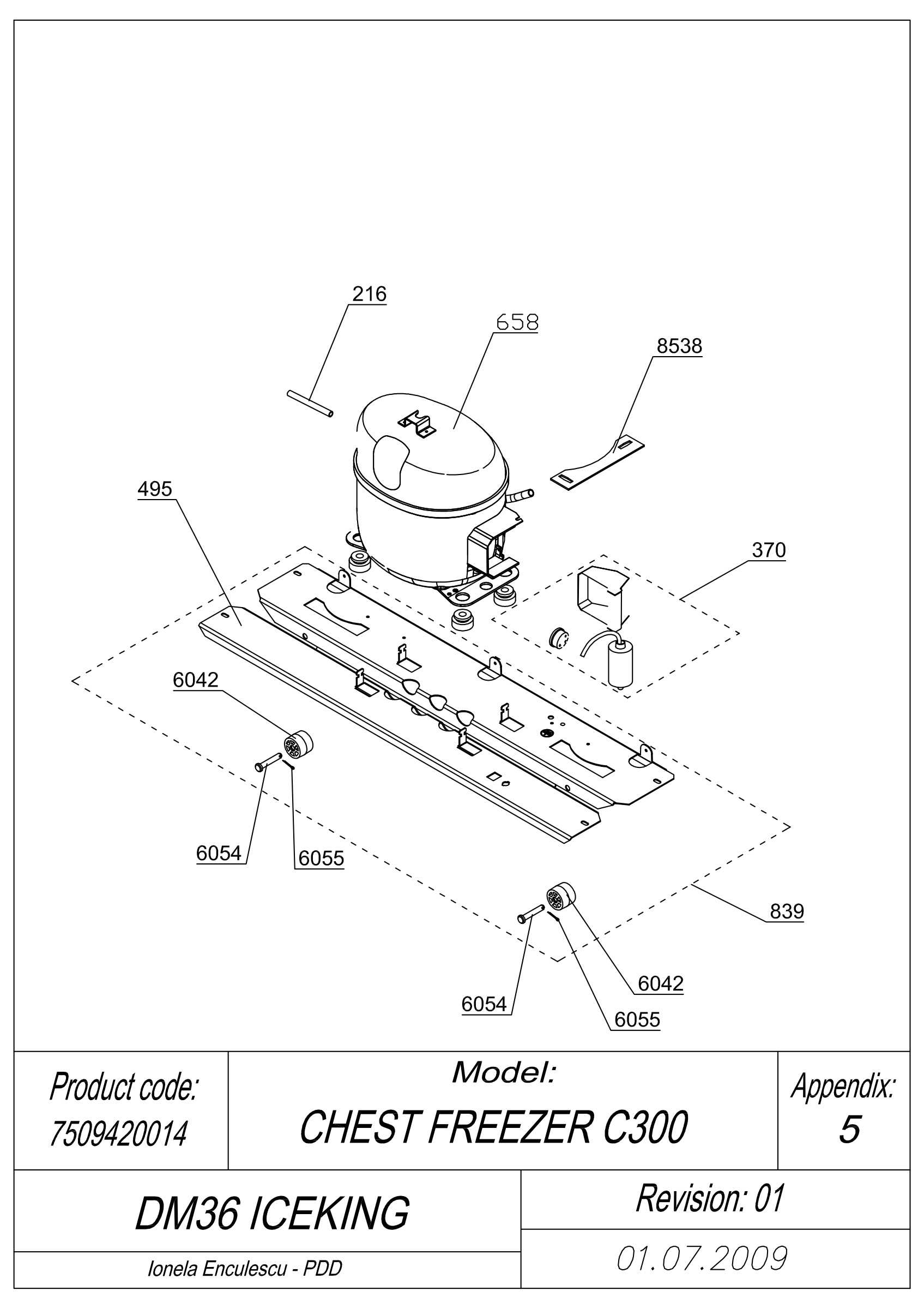EXPLODED VIEW COMPRESSOR_MB98 DM36 ICEKING