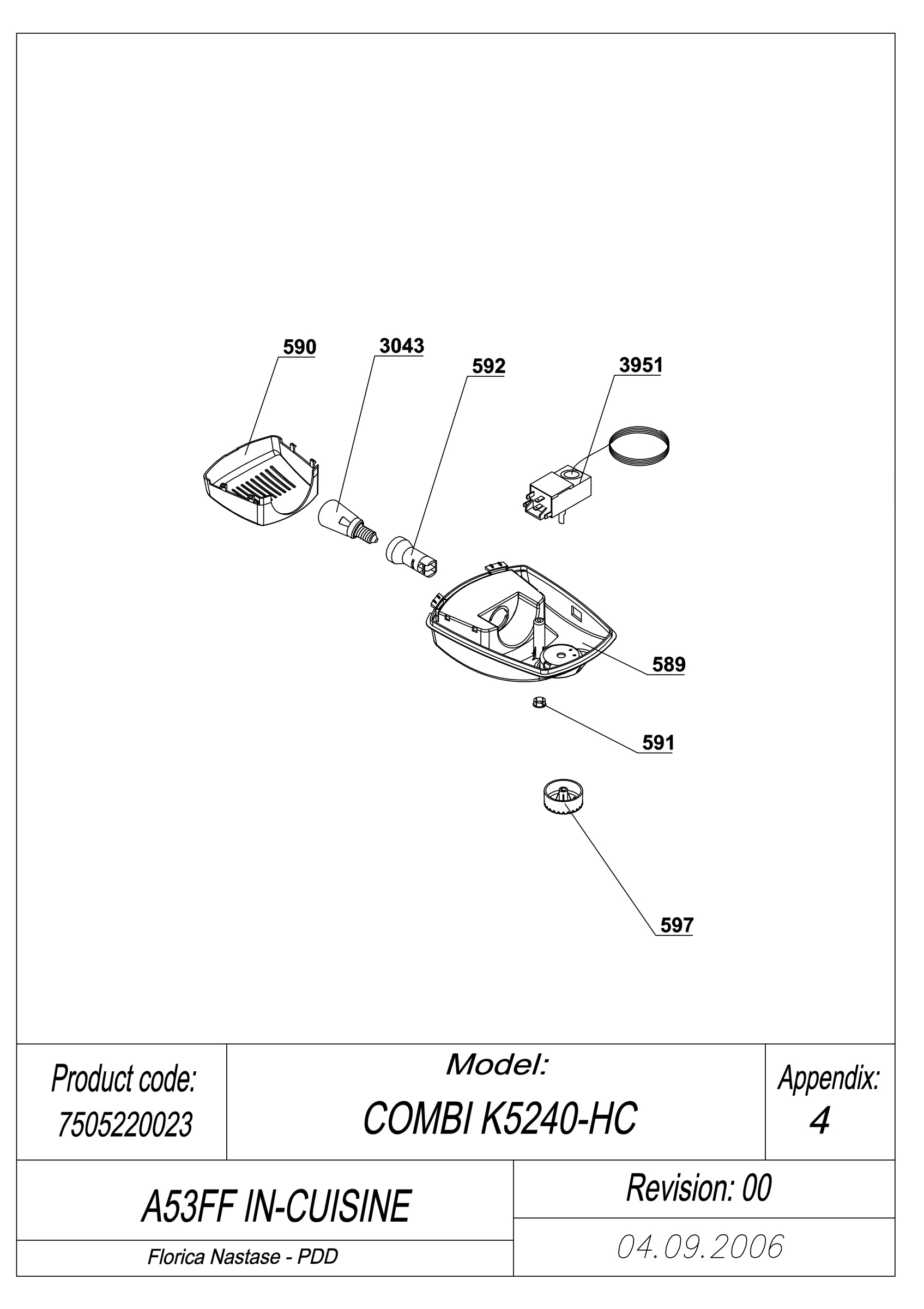 EXPLODED VIEW LAMP A53FF IN-CUISINE