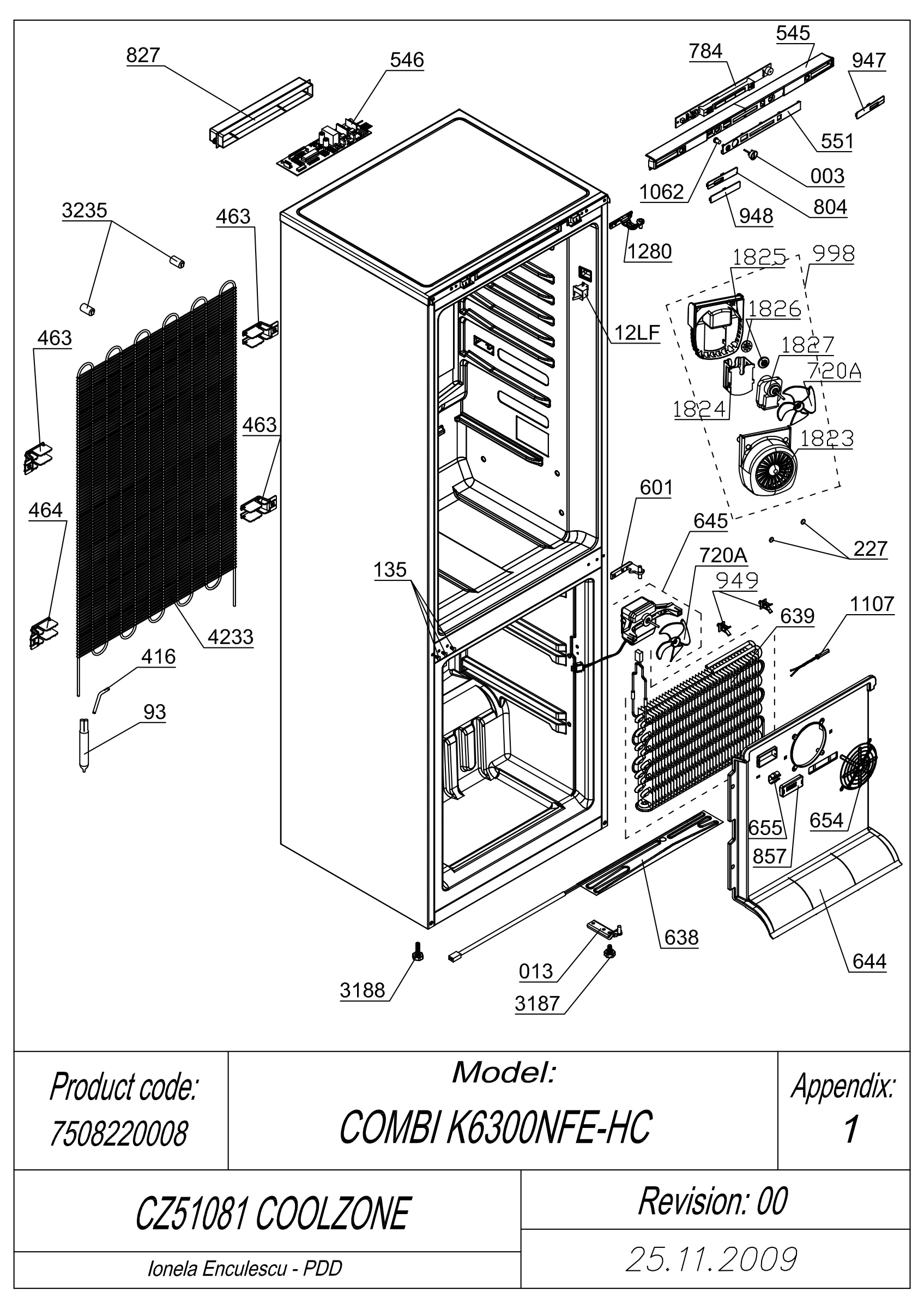 EXPLODED VIEW CABINET CZ51081 COOLZONE