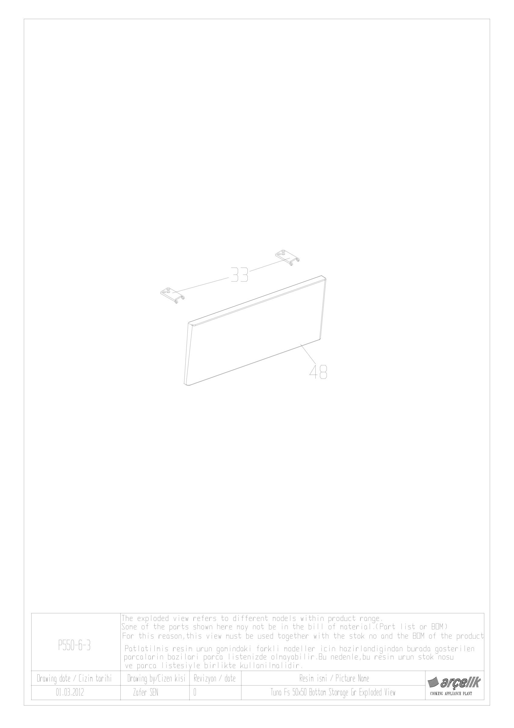 TUNA FS 50X50 BOTTOM STORAGE GR EXPLODED VIEW