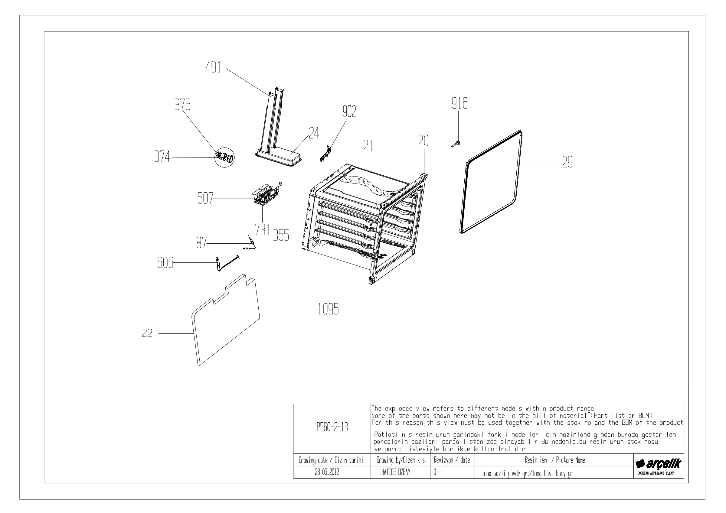 TUNA GAS OVEN BODY GR.