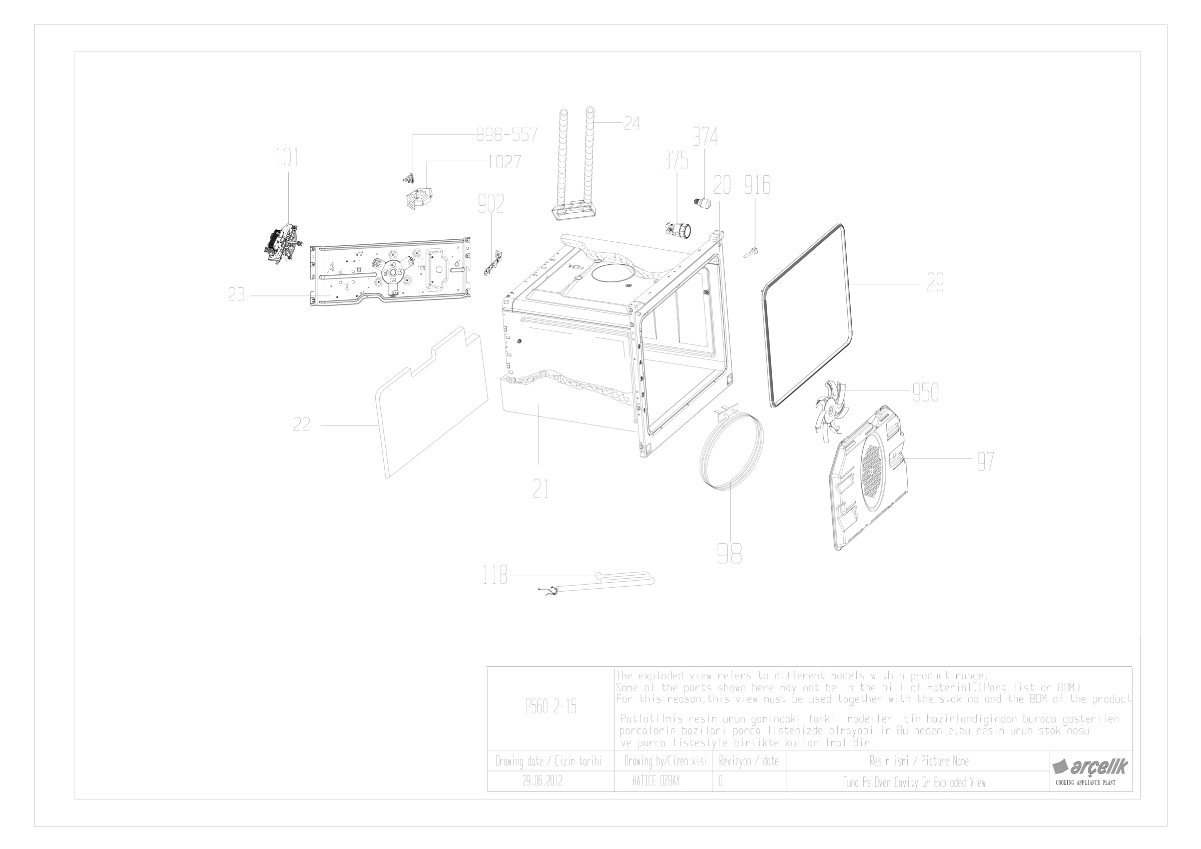 TUNA ELECTRICAL OVEN BODY GR.