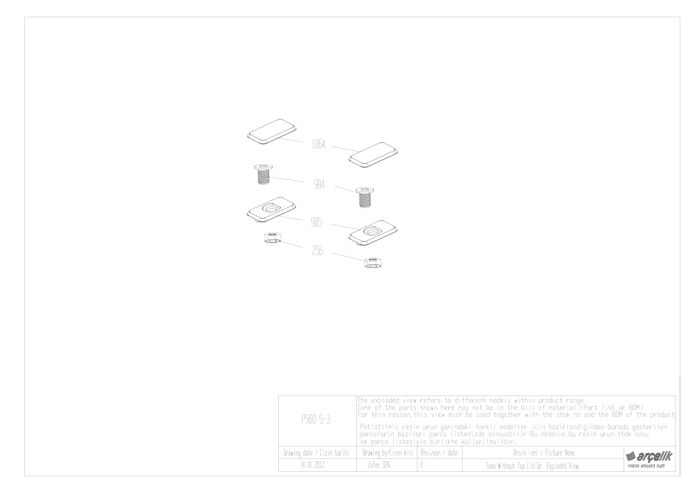TUNA FS WITHOUT TOP LID GR EXPLODED VIEW