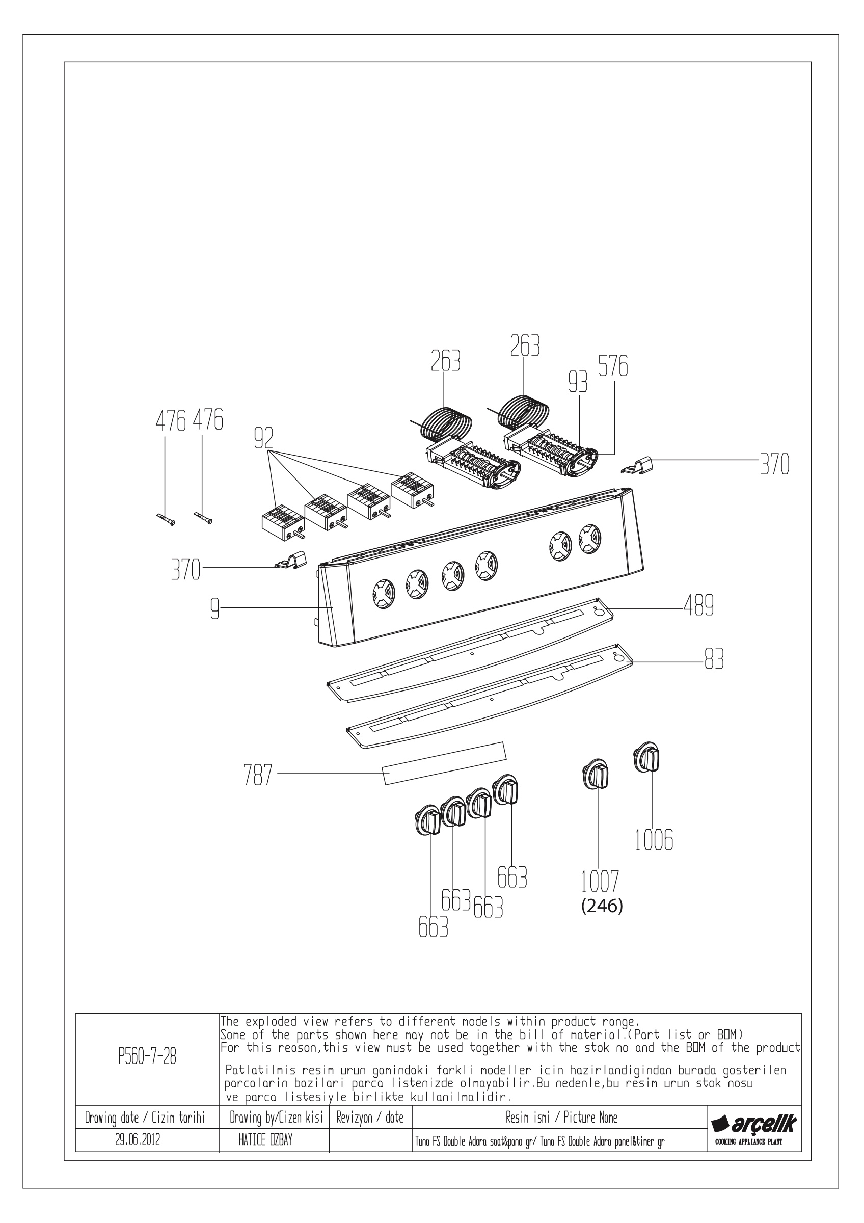 TUNA ELECTRICAL OVEN PANEL GR.