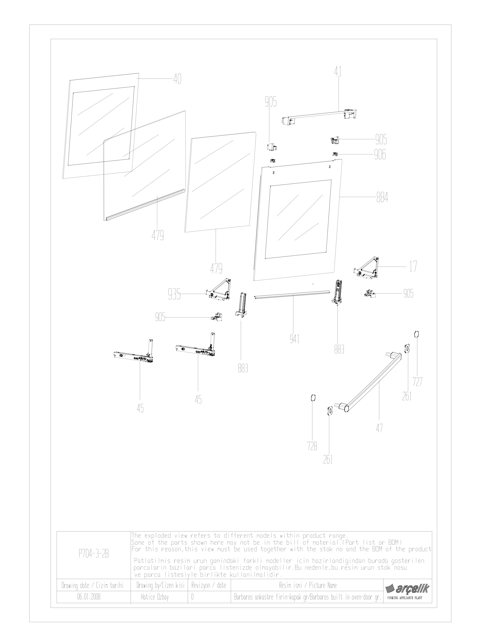 BARBAROS 4 GLASS DOOR GR.
