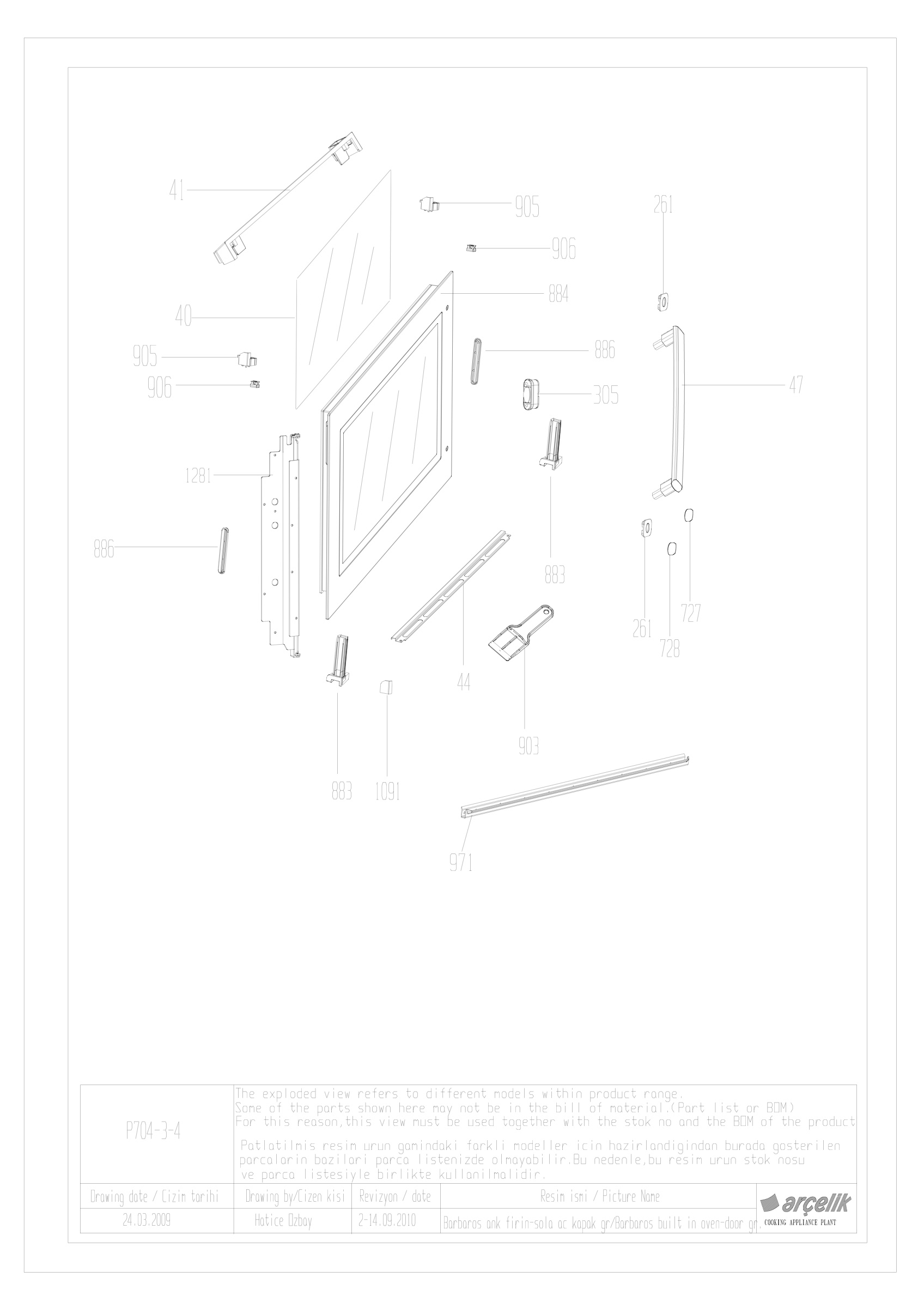 BARBAROS LEFT AND RIGHT SIDE OPENING DOOR EXPLODED VIEW