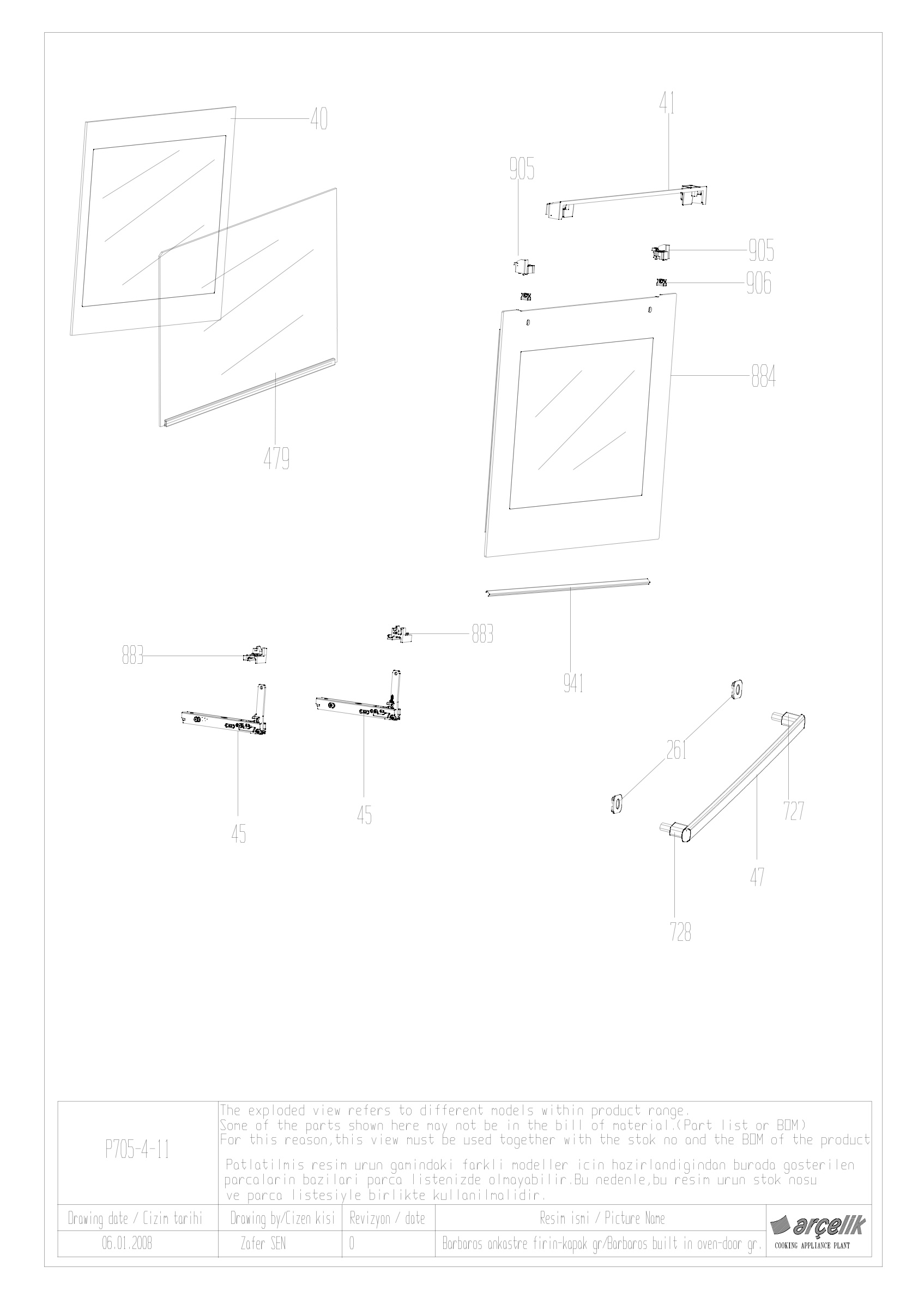 BARBAROS BI FRONT DOOR GR EXPLODED VIEW