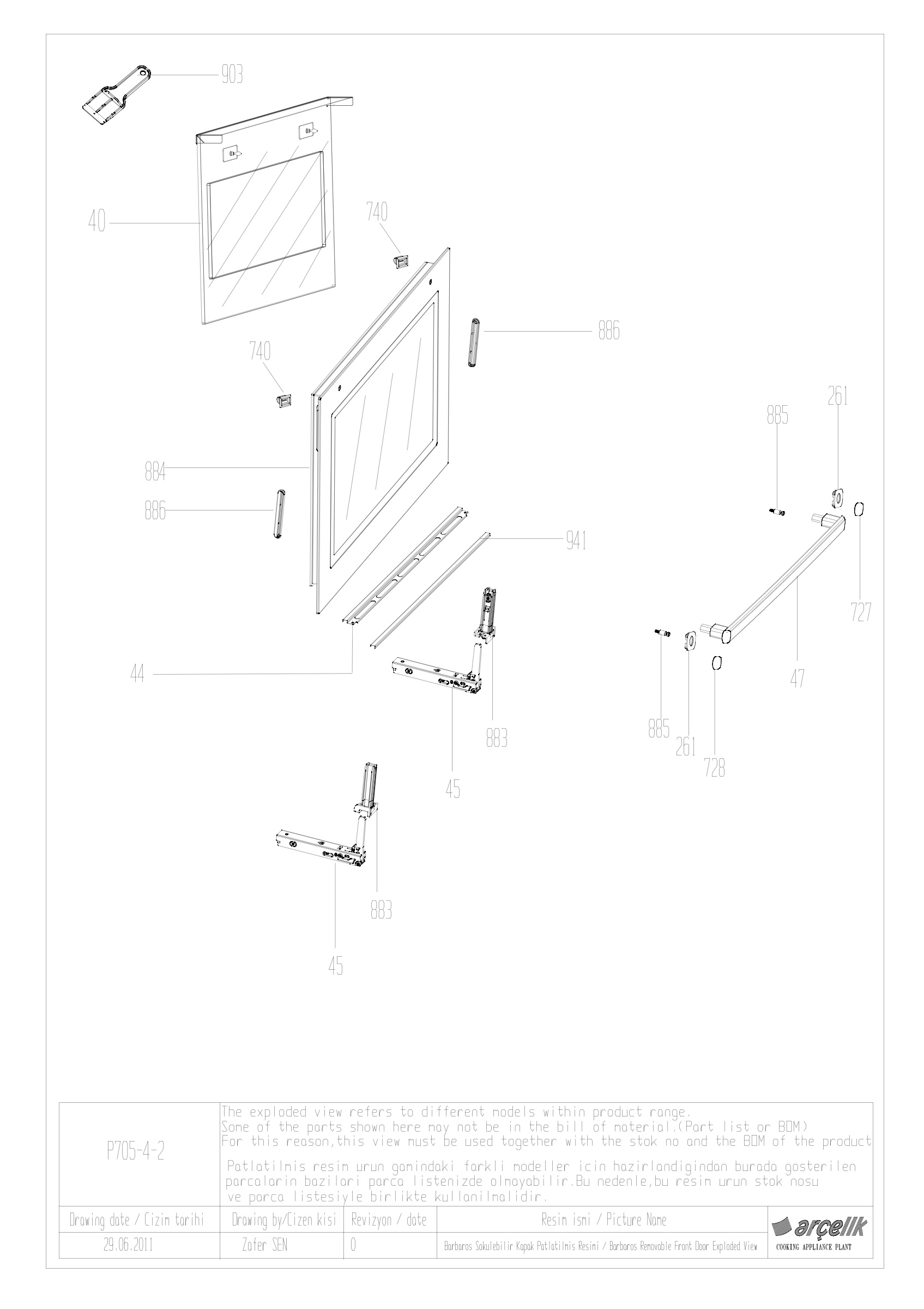 BARBAROS BI REMOVABLE FRONT DOOR GR EXPLODED VIEW