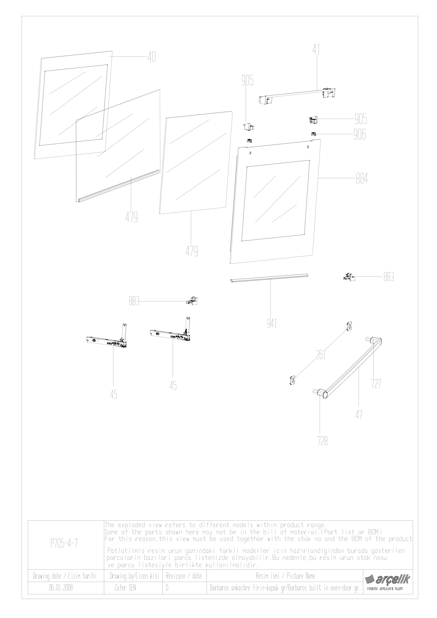 BARBAROS BI FRONT DOOR GR EXPLODED VIEW