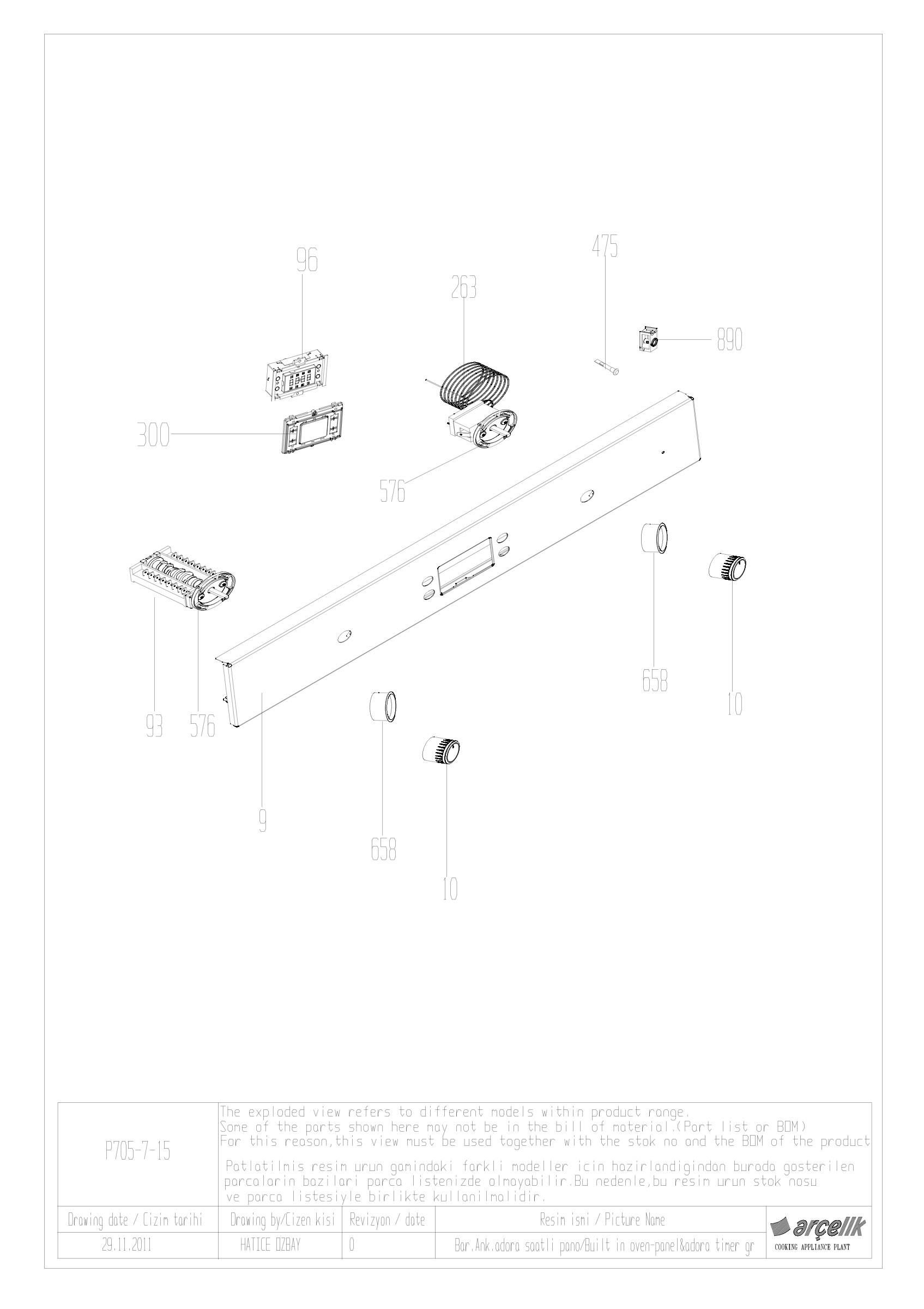 BARBAROS BI CONTROL PANEL GR EXPLODED VIEW