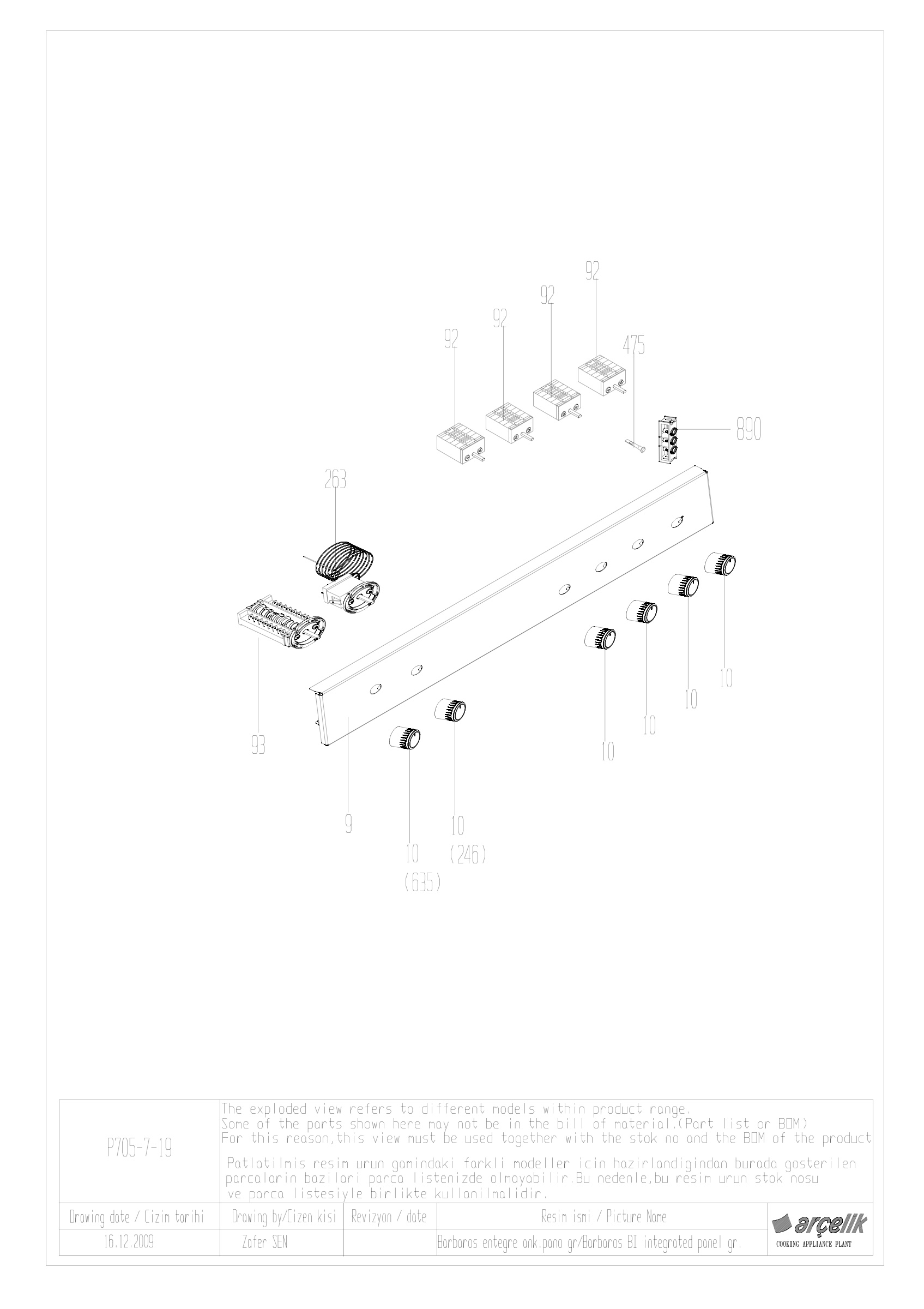 BARBAROS INT CONTROL PANEL GR EXPLODED VIEW
