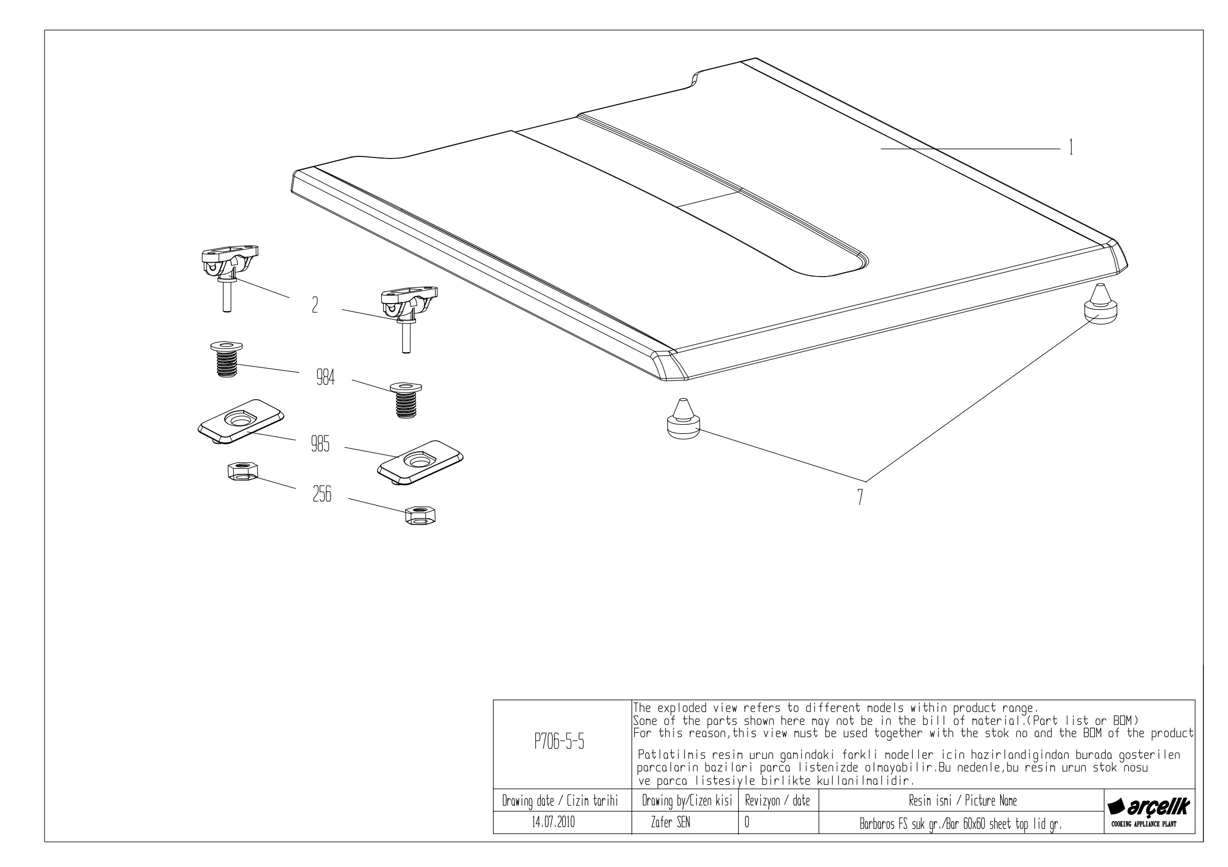 BARBAROS FS SHEET TOP LID GR EXPLODED VIEW
