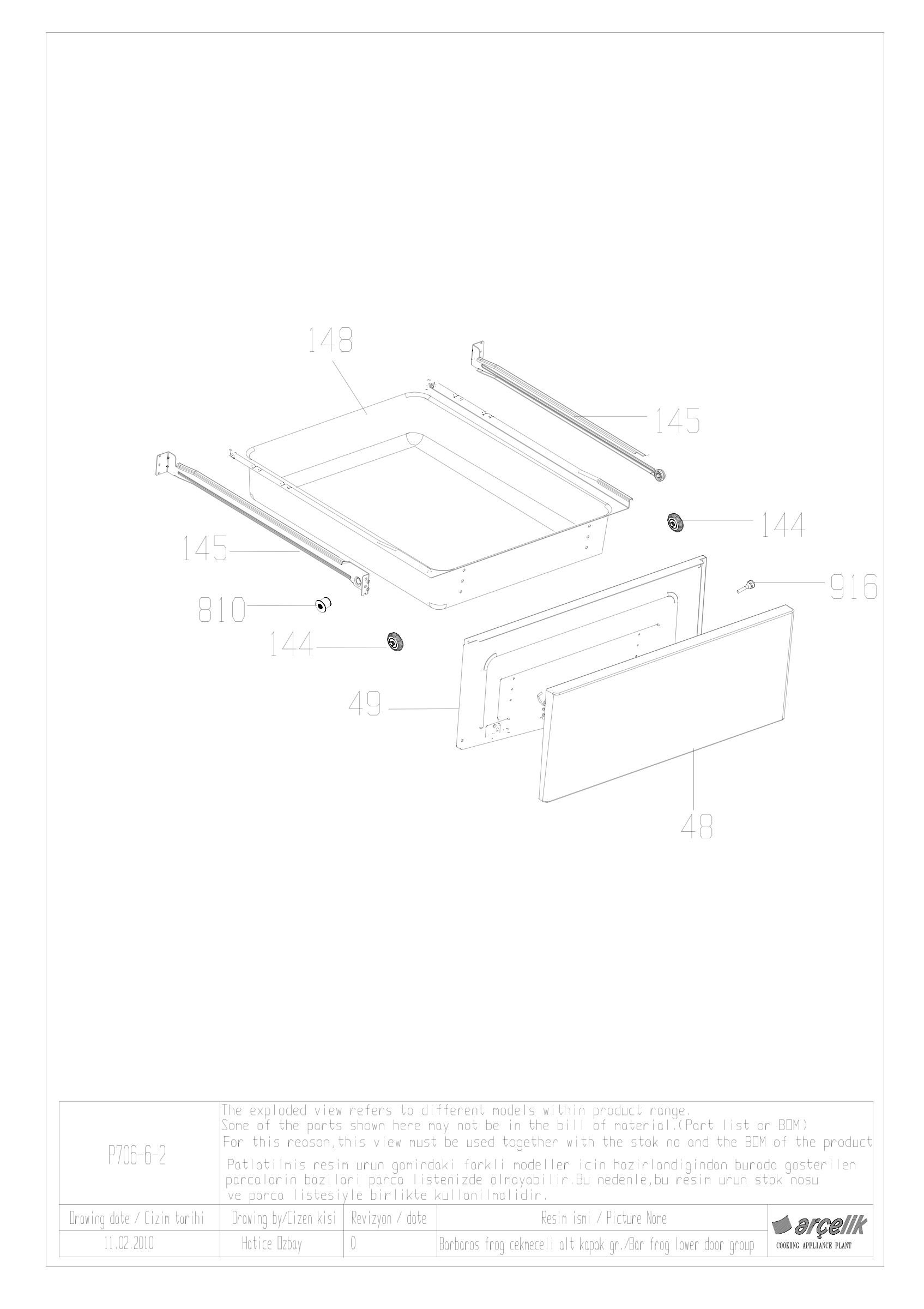 BARBAROS FS BOTTOM DRAWER GR EXPLODED VIEW