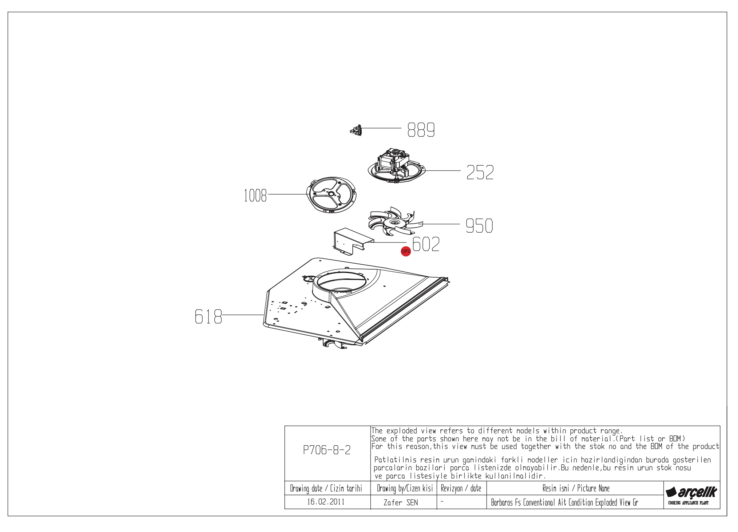 BARBAROS CONVENTIONAL AIR CONDITIONING GR EXPLODED VIEW