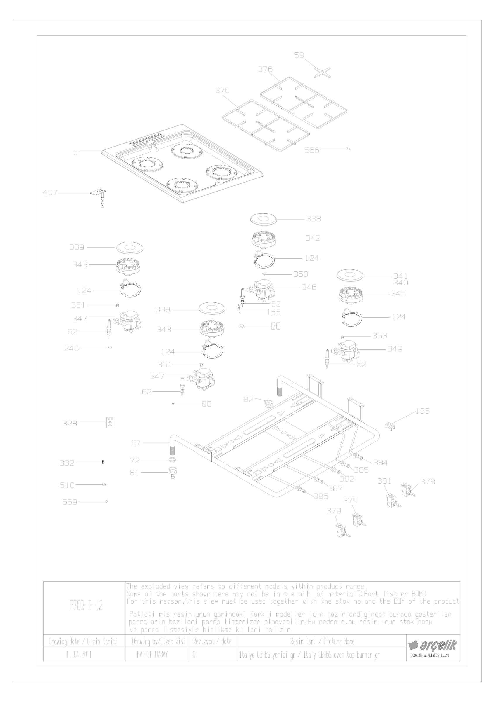 4 GASS BURNER GROUP