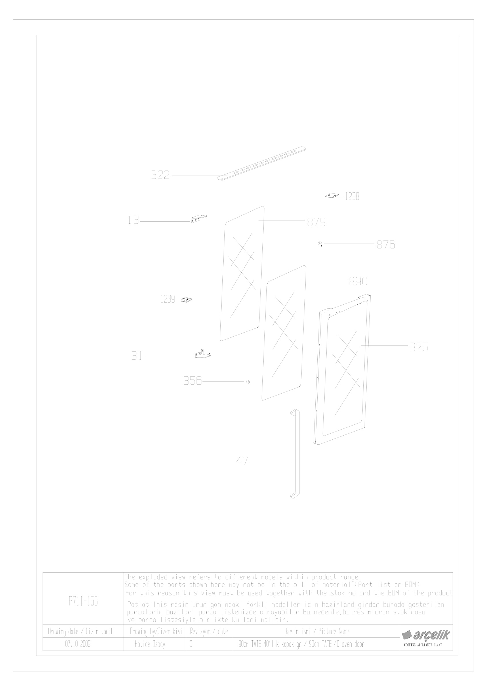 90cm TATE 40 door