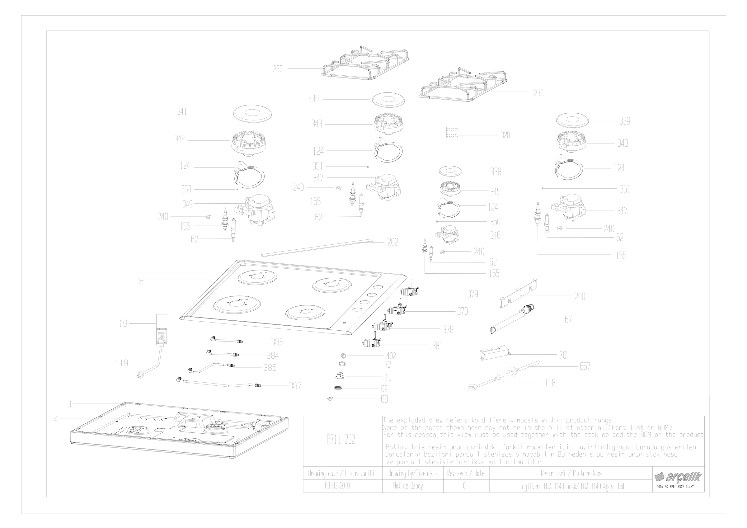 ENGLAND HJA 1140 EXPLODED VIEW