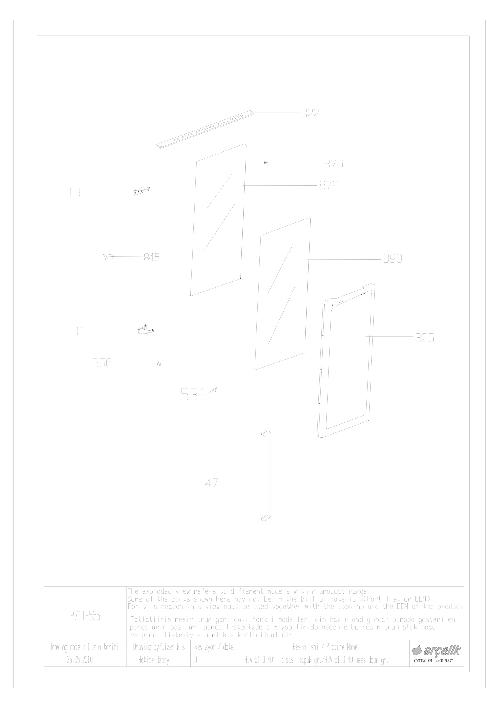 TATE 40 oven door group