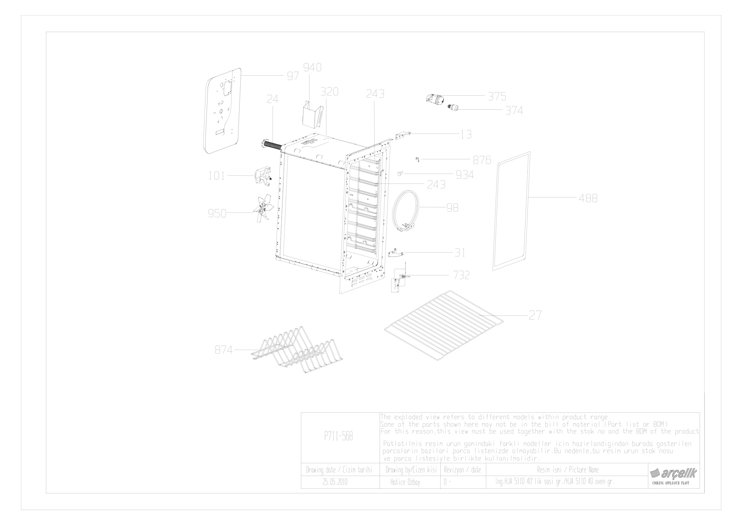 TATE 40 oven body group