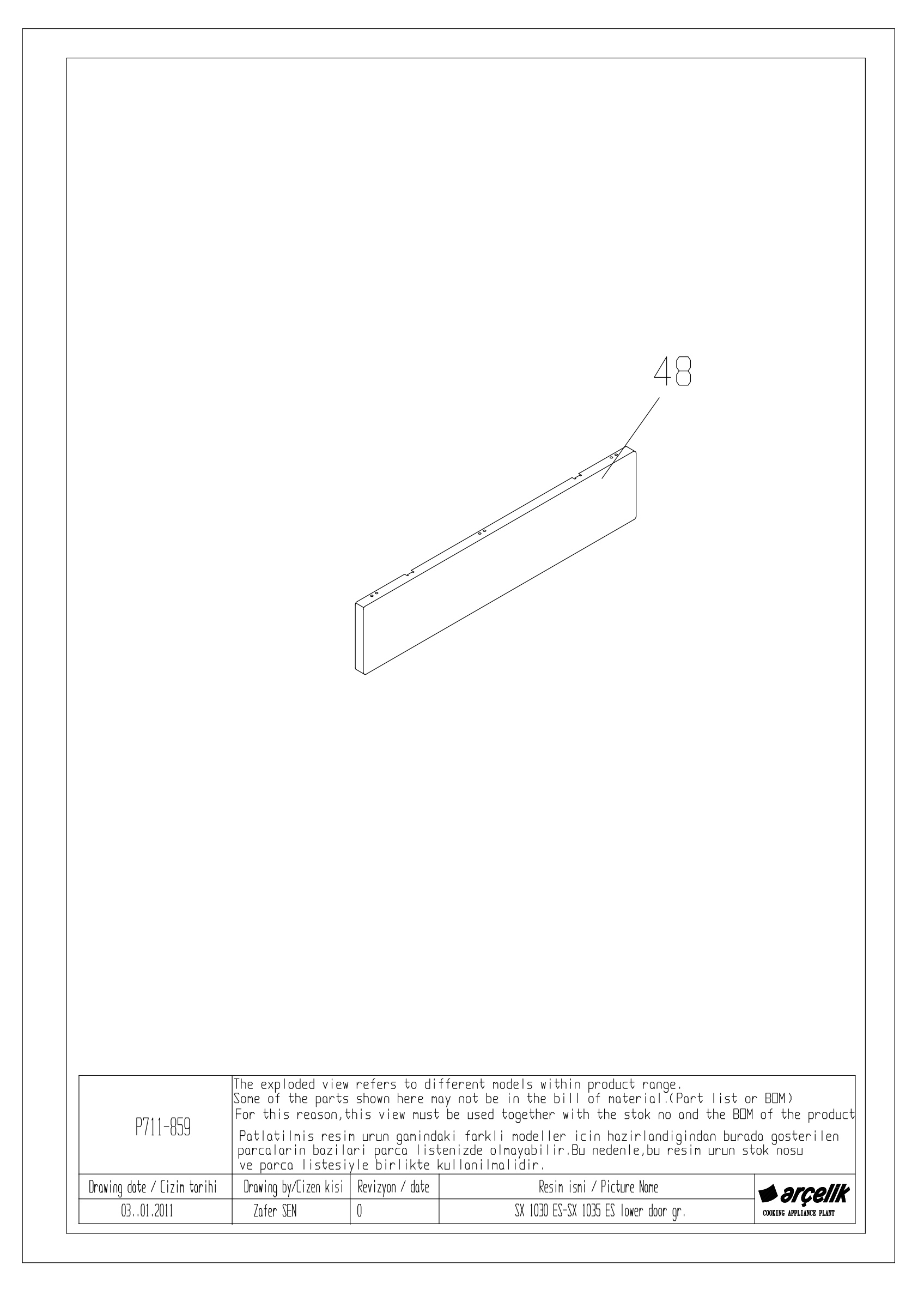 SX 1030 ES-SX 1035 ES LOWER PART EXPLODED VIEW