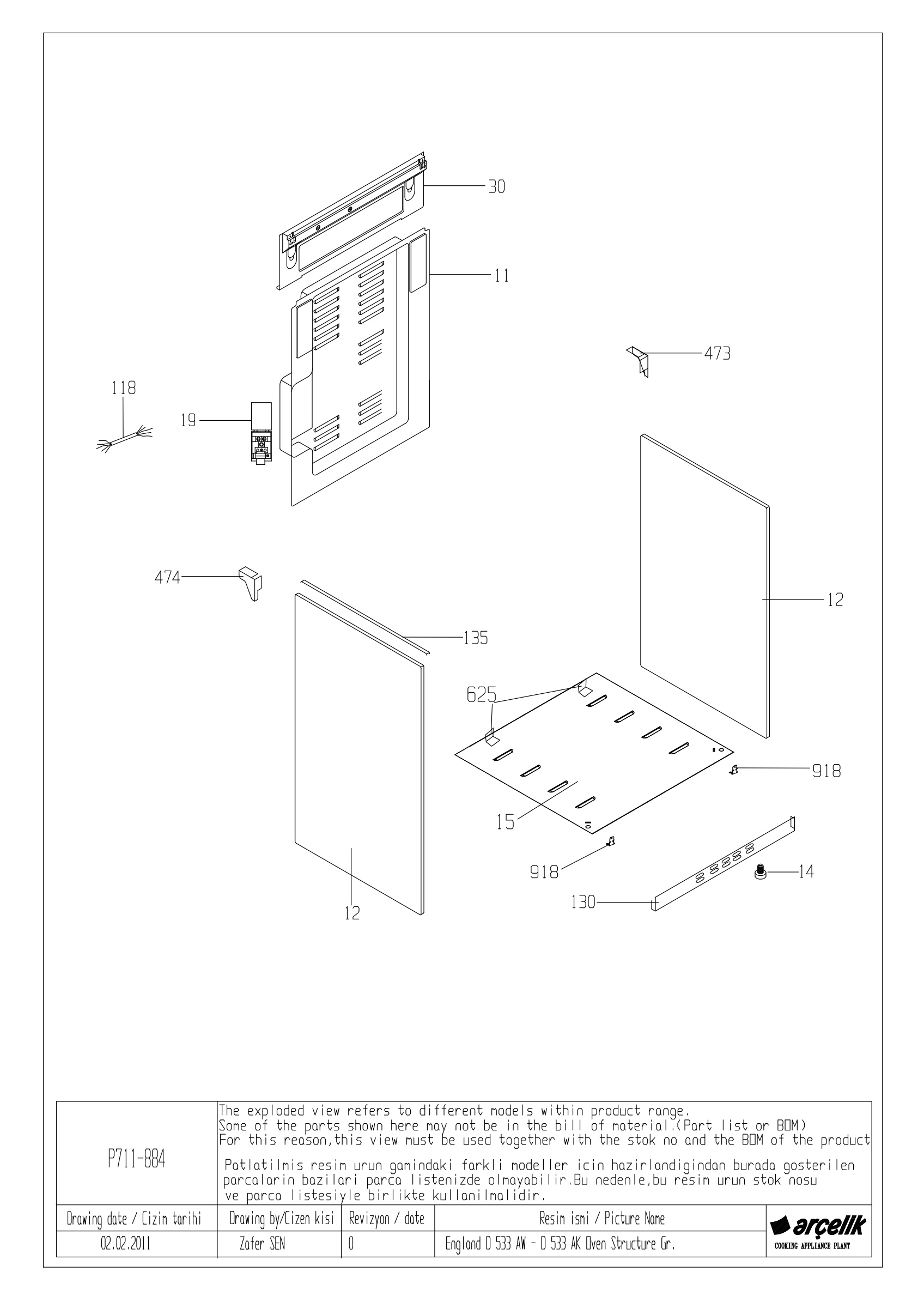 England D 533 AW - D 533 AK Oven Structure Gr.