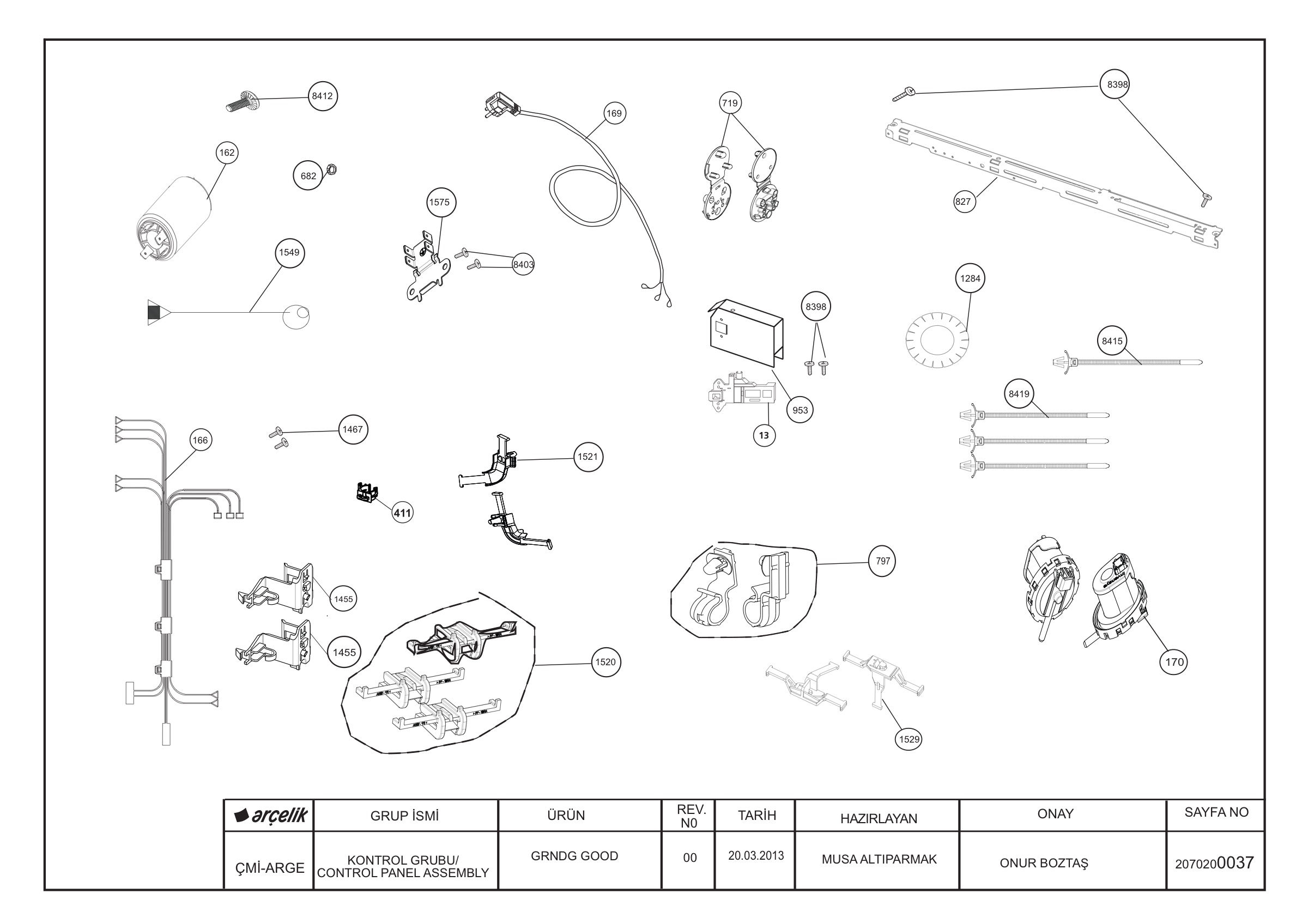 KONTROL PANEL ASSEMBLY GRUNDIG GOOD_REV00