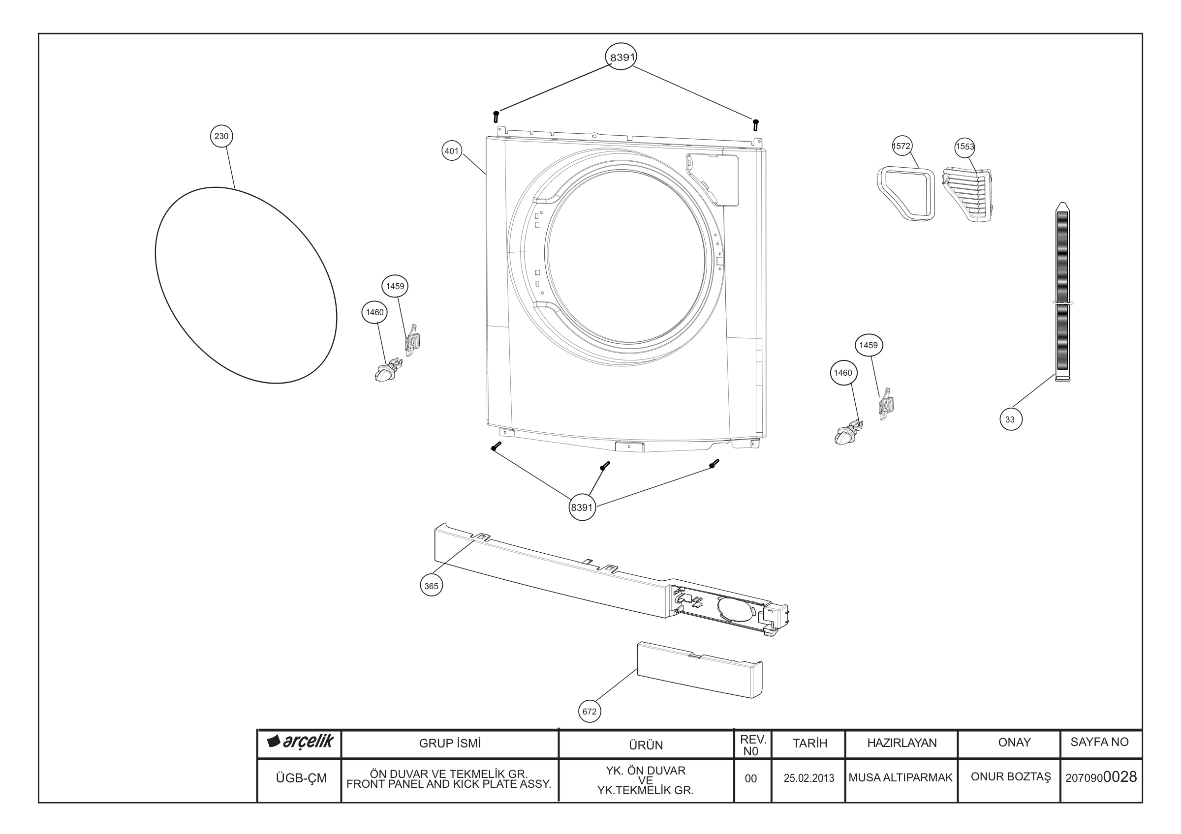 Front Wall & Kick Plate Group