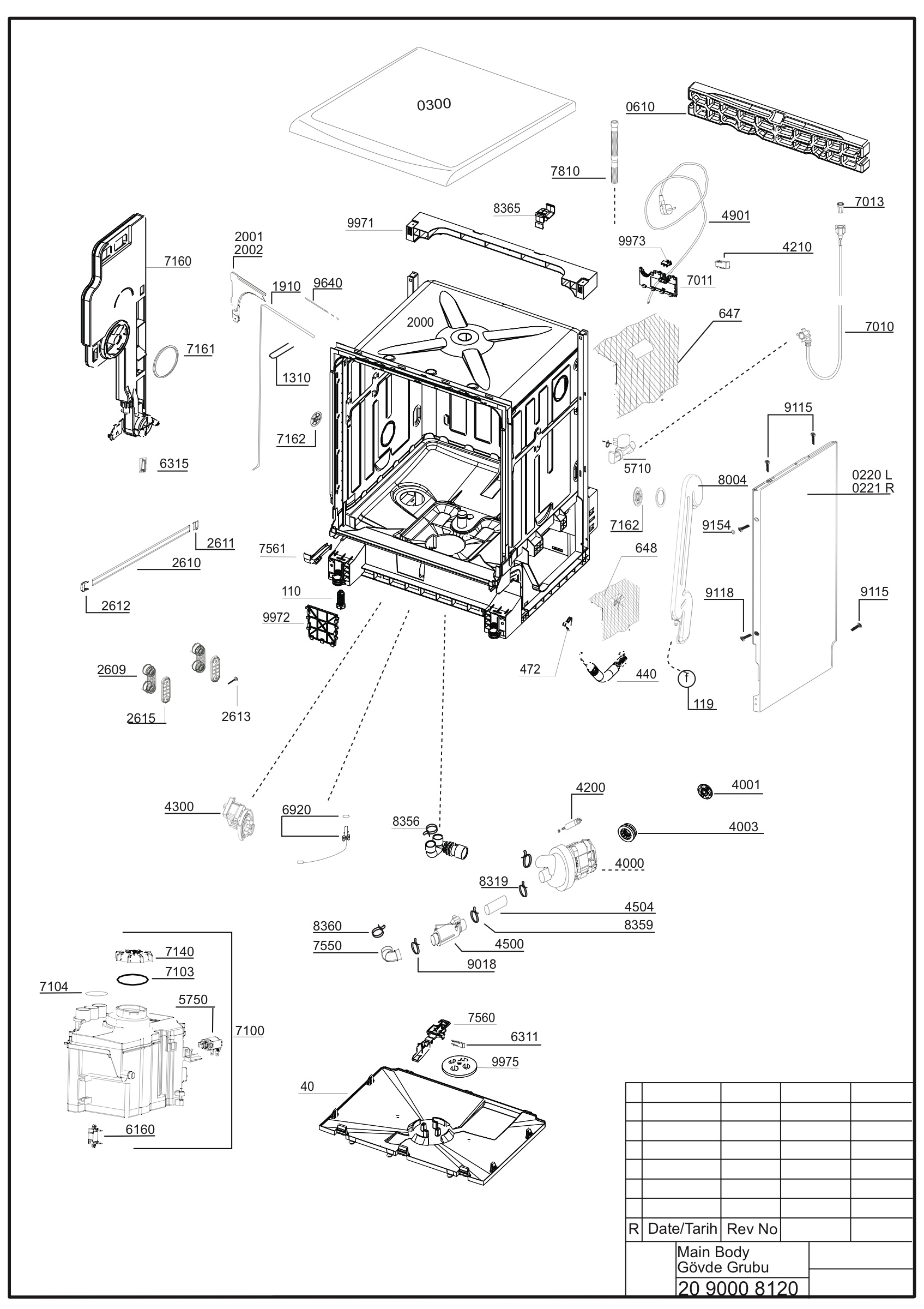 Exploded view (Main Body)