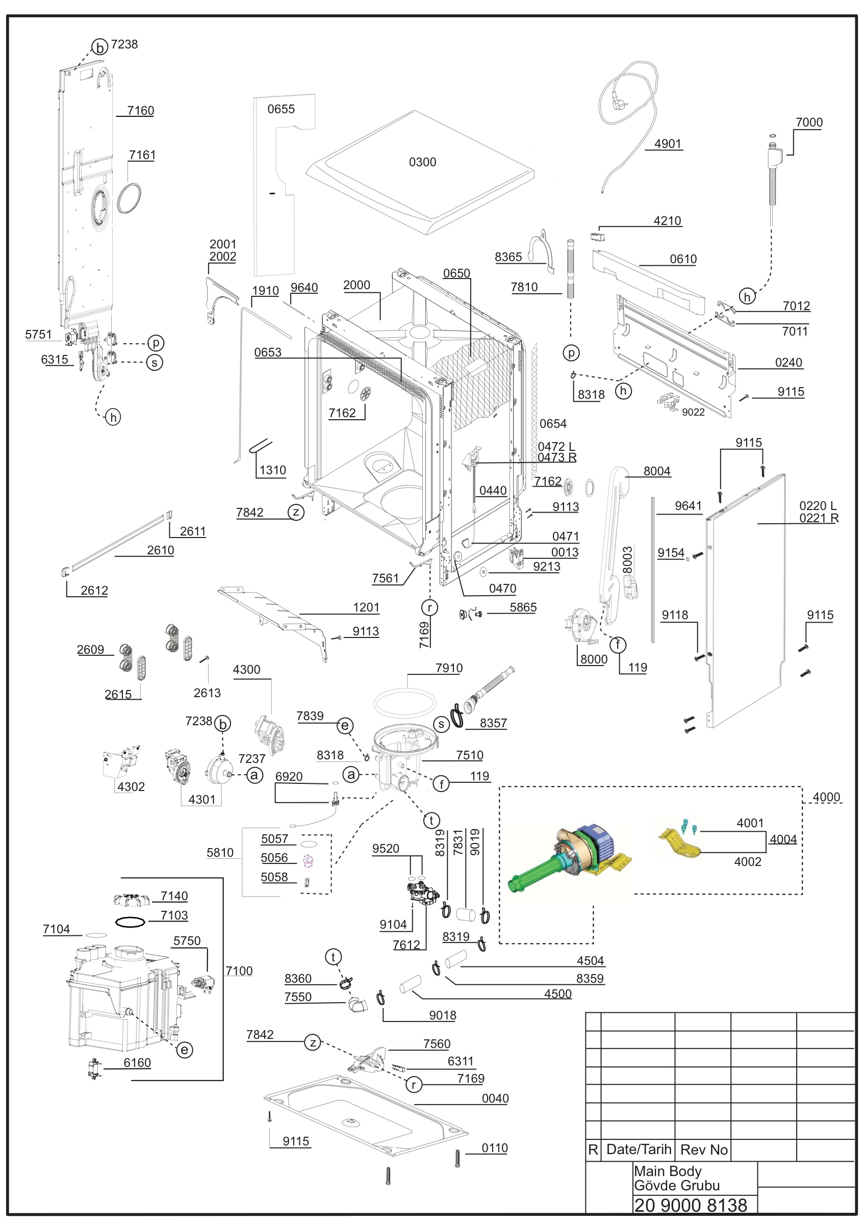 Exploded view (Main bady)