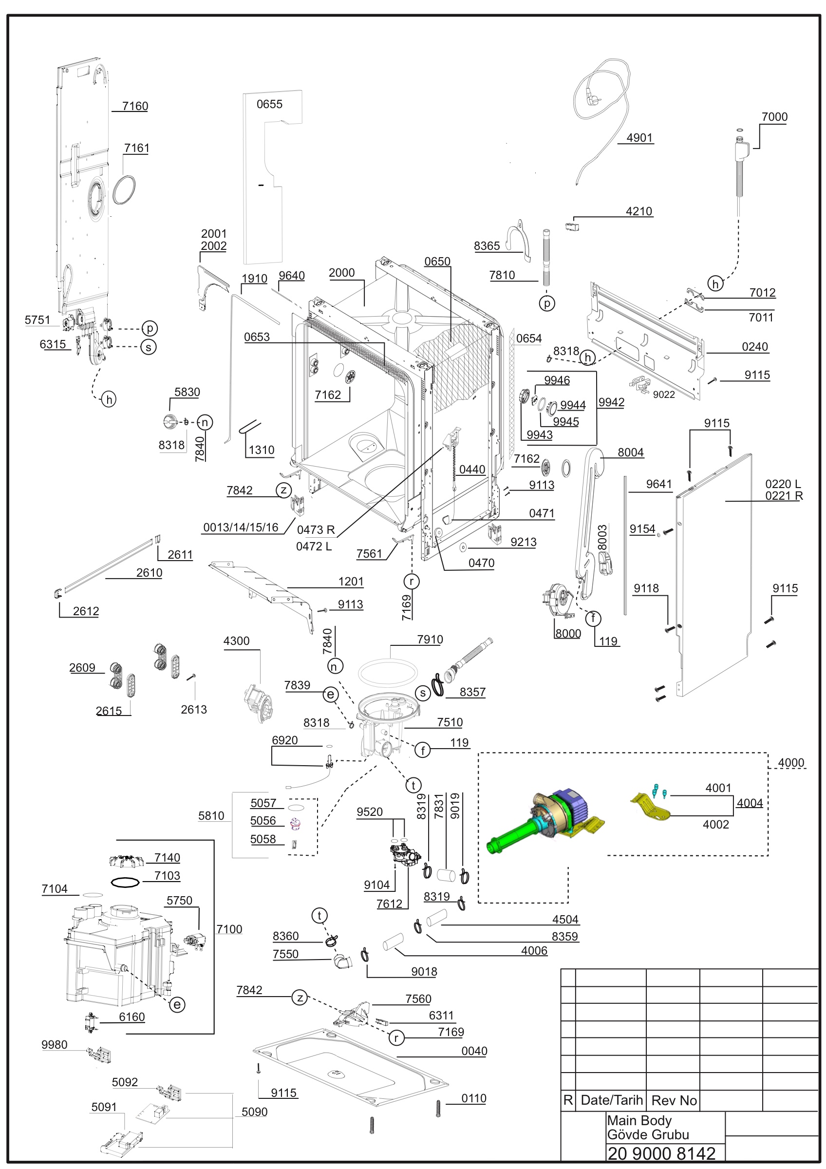Exploded view (Main Body)