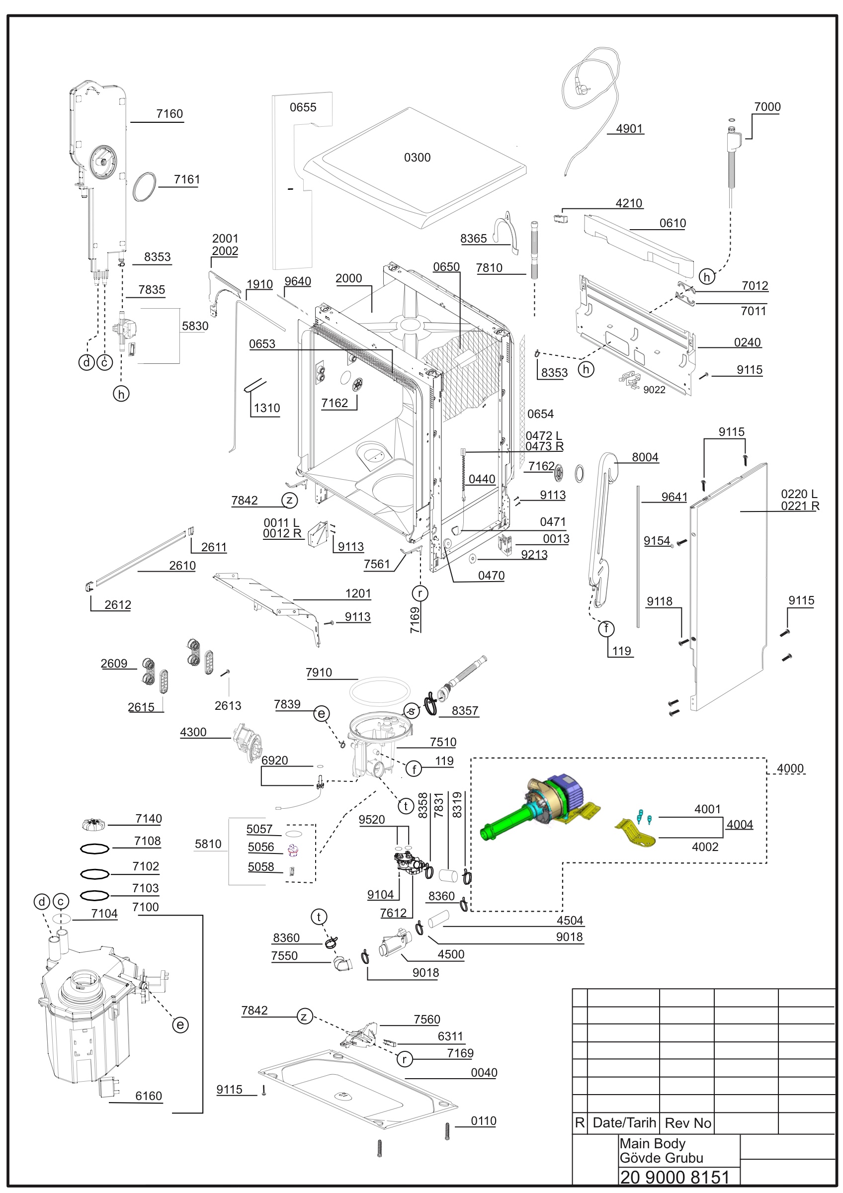 Exploded view (Main Body)