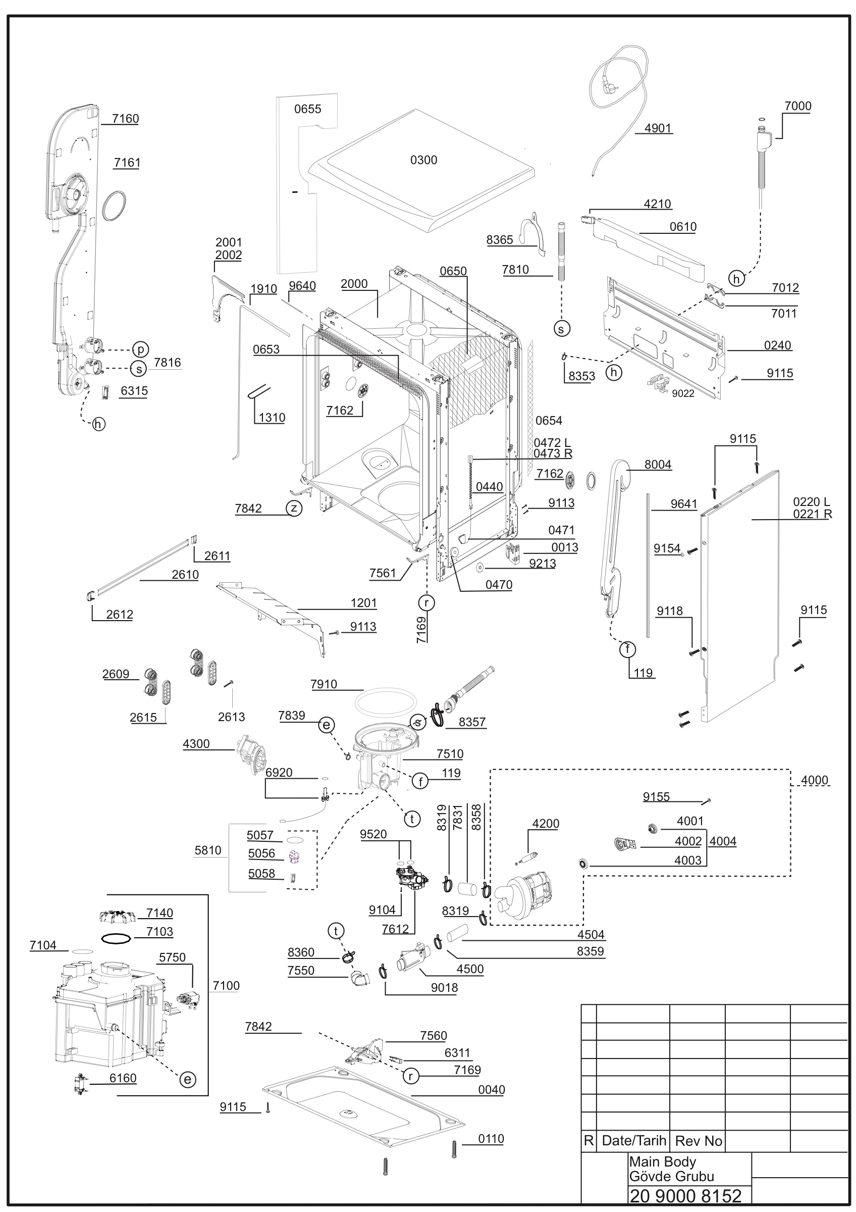 Exploded view (Main Body)