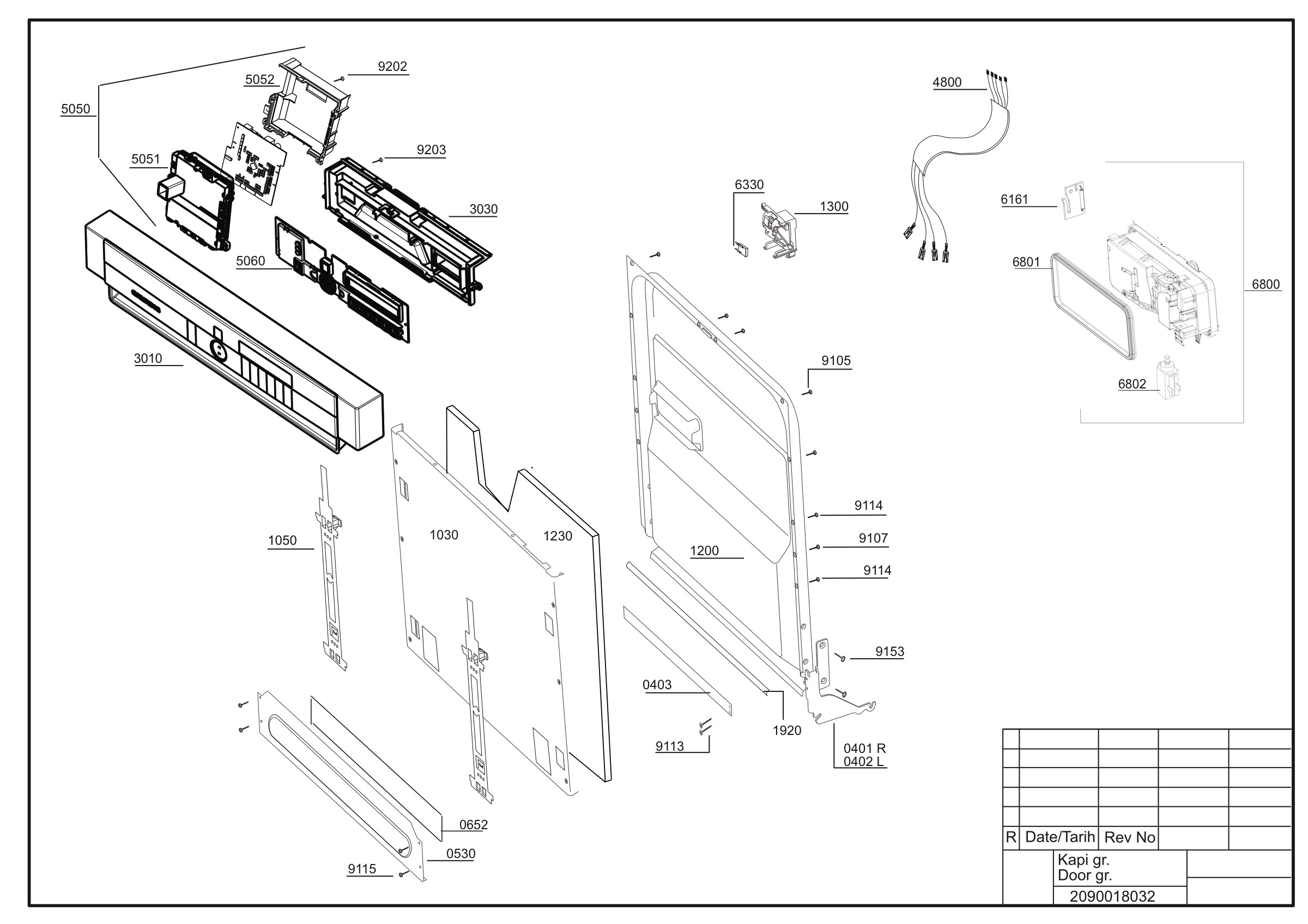 Exploded view (Door-Panel group)