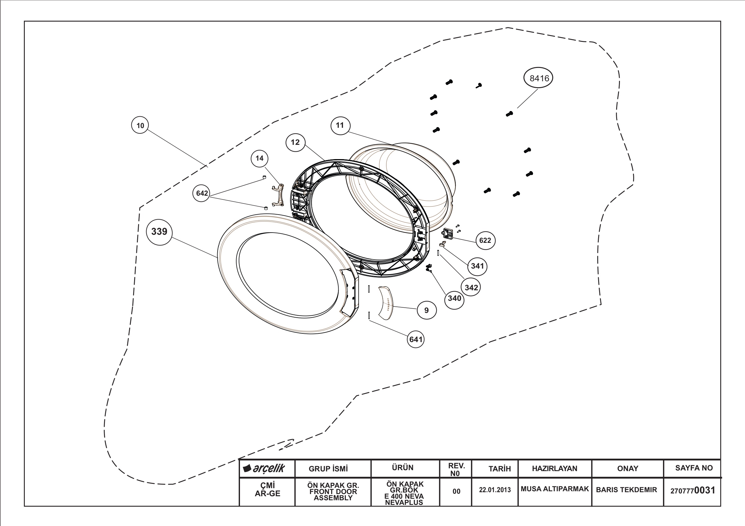 FRONT DOOR ASSEMBLY E 400 NEVA NEVAPLUS REV00