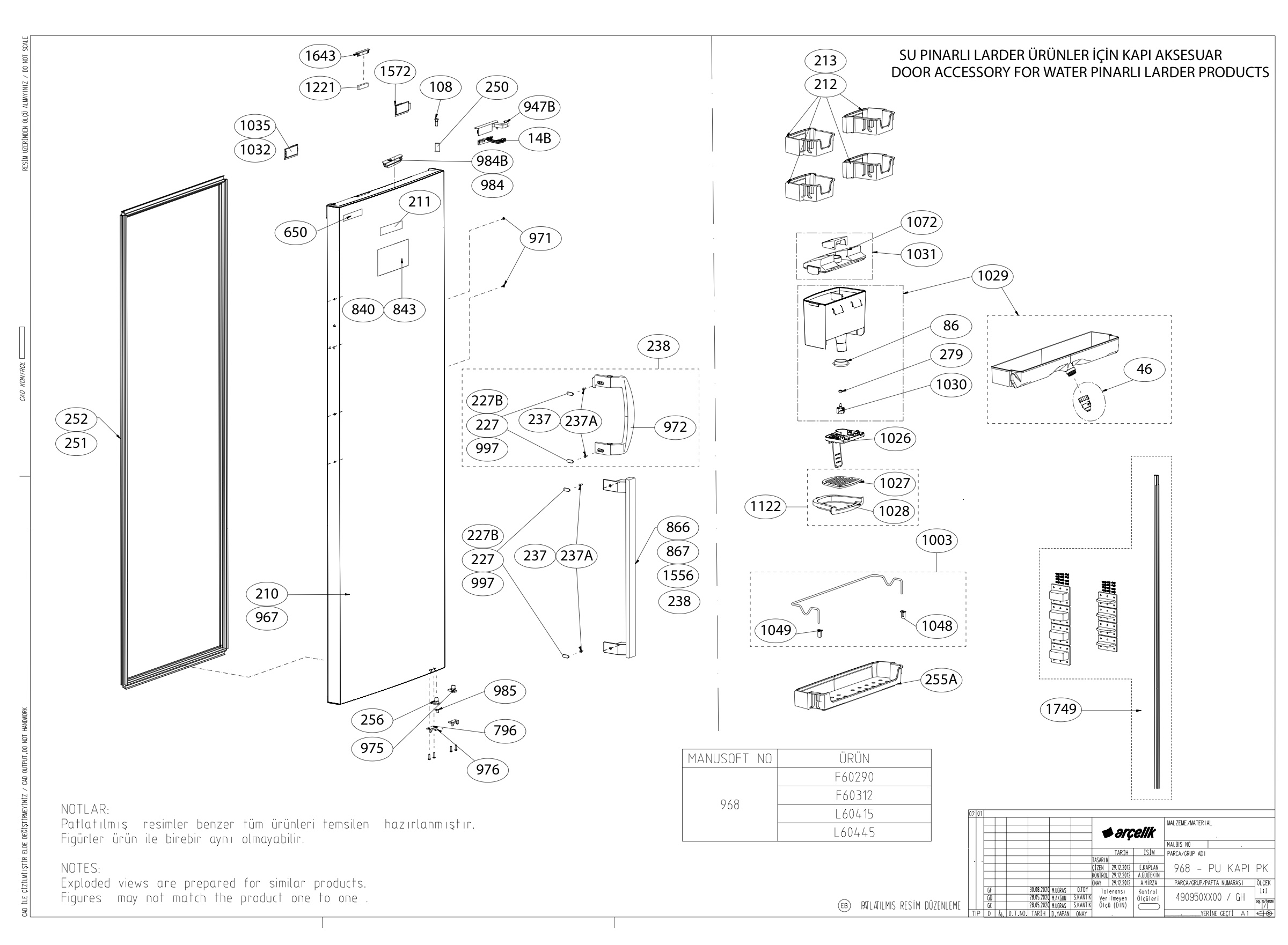Beko Fridge & Freezer TFFC671W (7284746319) Spares