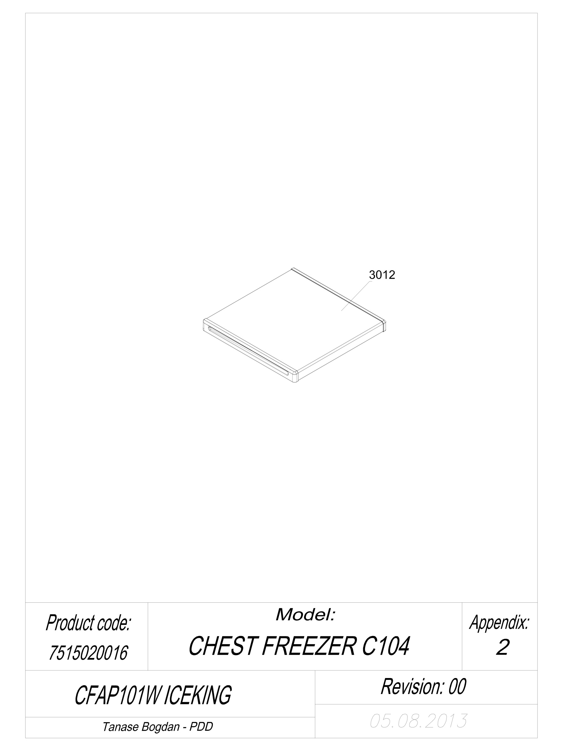 EXPLODED VIEW DOOR CFAP101W ICEKING