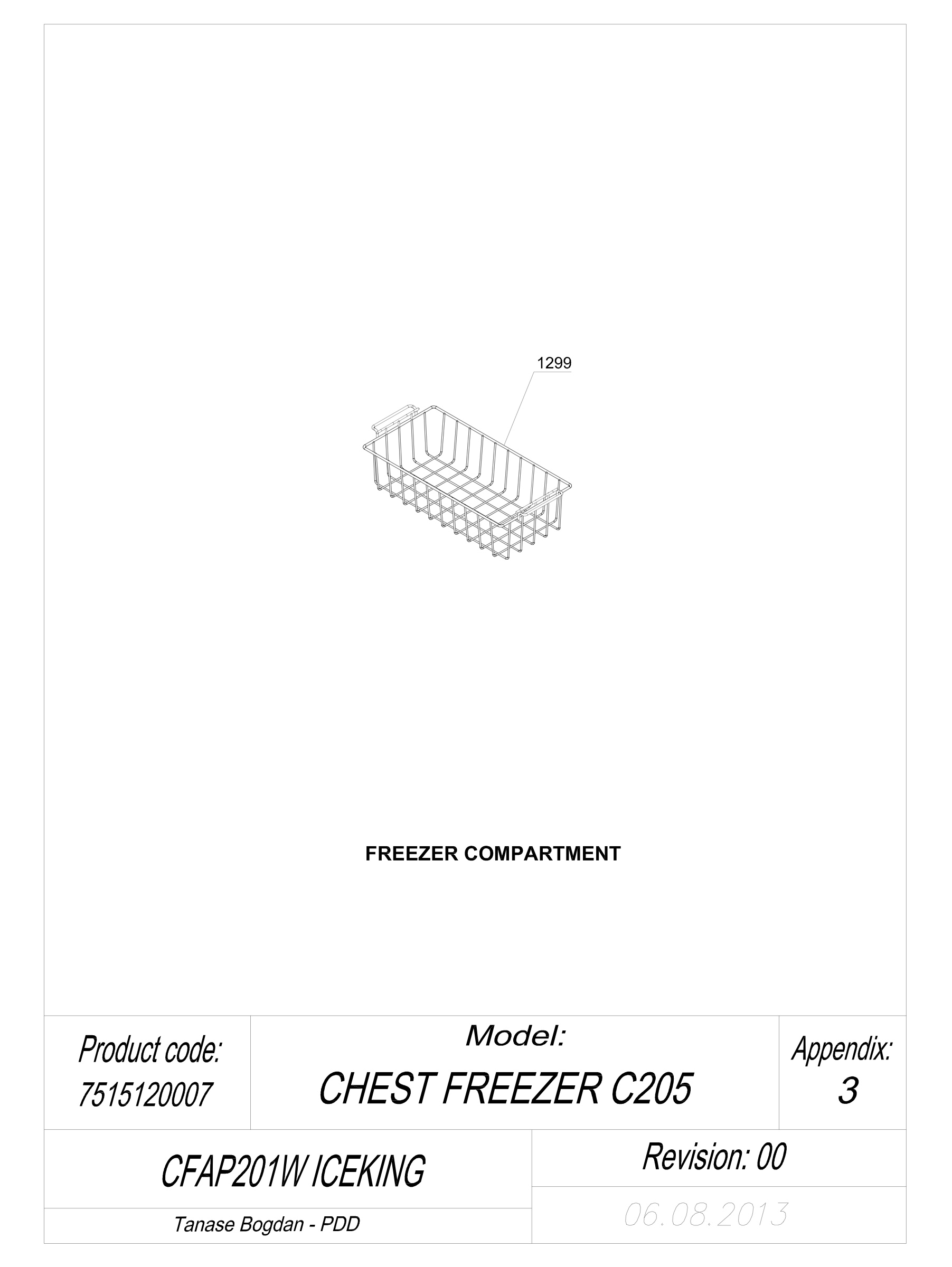 EXPLODED VIEW BASKET CFAP201W ICEKING