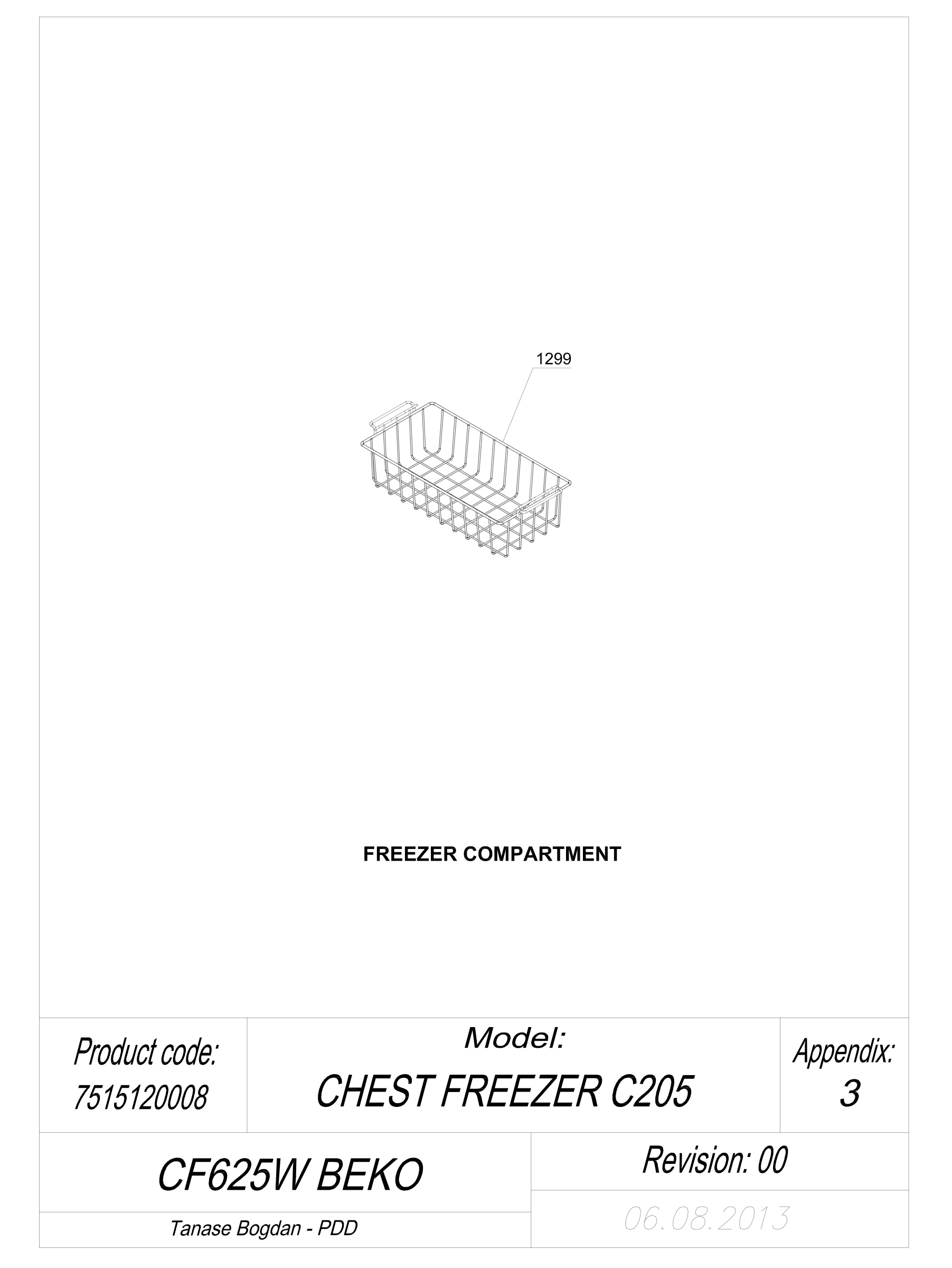 EXPLODED VIEW BASKET CF625W BEKO