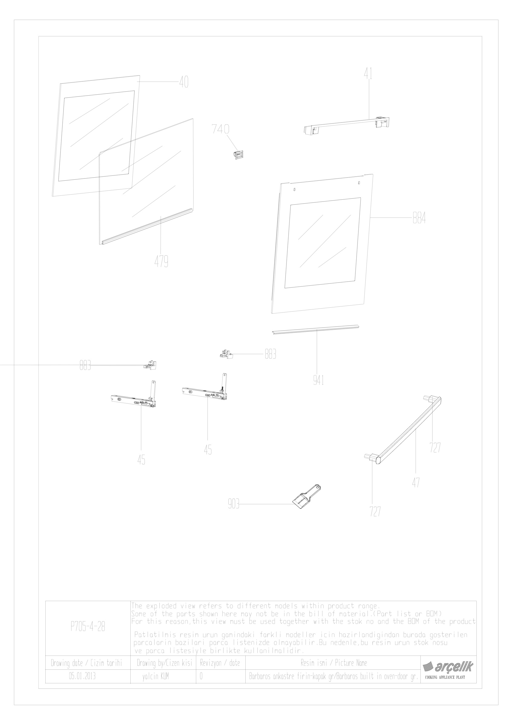 BARBAROS BI FRONT DOOR GR EXPLODED VIEW