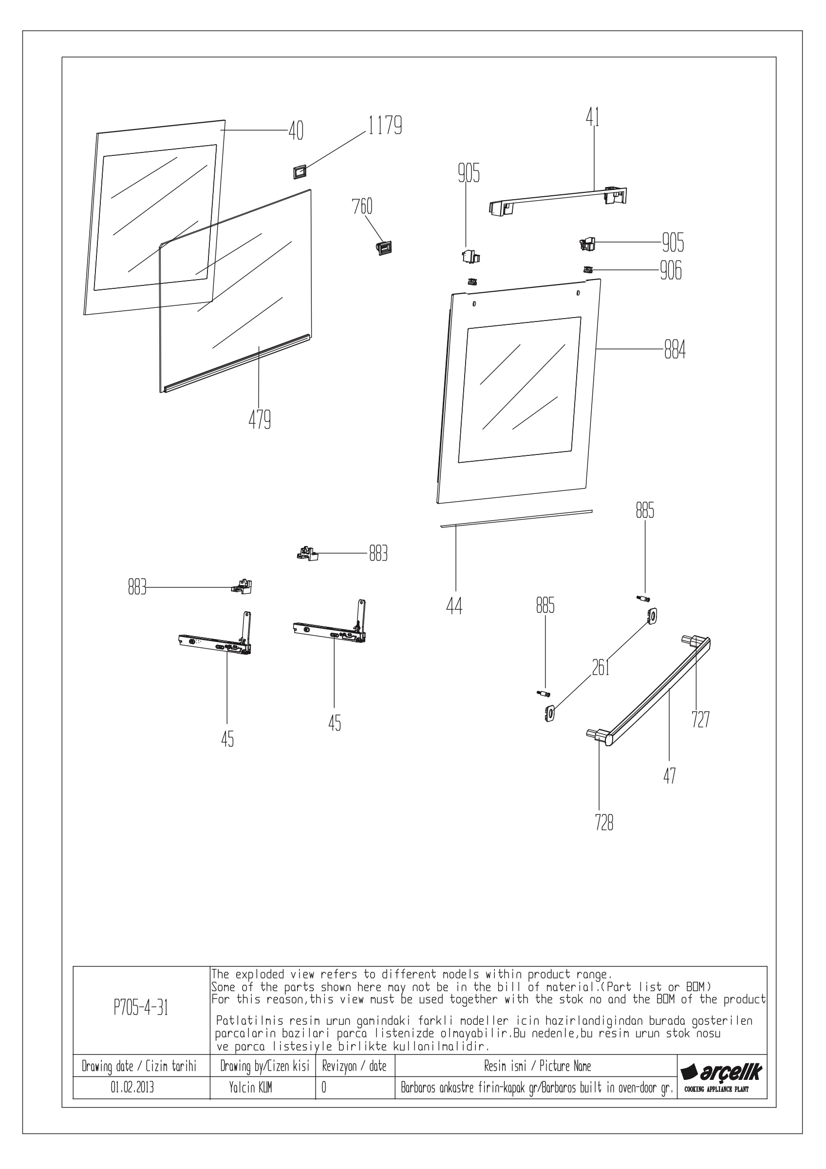 BARBAROS BI FRONT DOOR GR EXPLODED VIEW